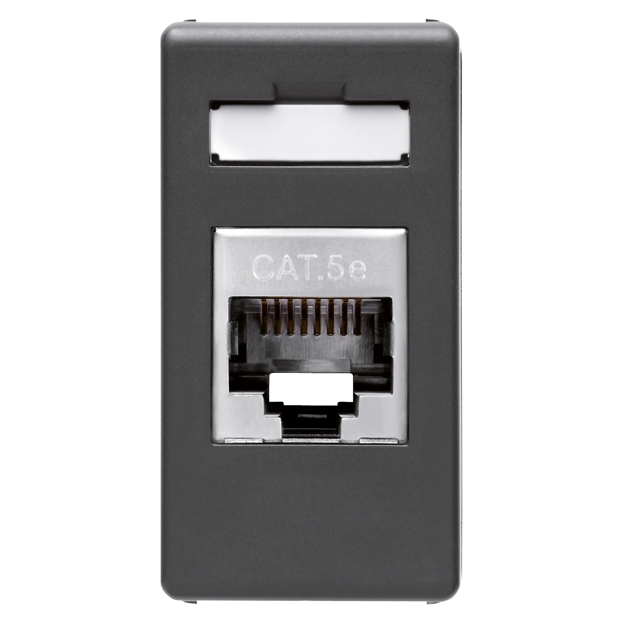 GEWISS GW21243 RJ45 CONNECTOR - 4 PAIR - CATEGORY 5e - FTP - TOOLLESS - 1 MODULE - SYSTEM BLACK (img_001) GEWISS GW21243 RJ45 CONNECTOR - 4 PAIR - CATEGORY 5e - FTP - TOOLLESS - 1 MODULE - SYSTEM BLACK (img_001)