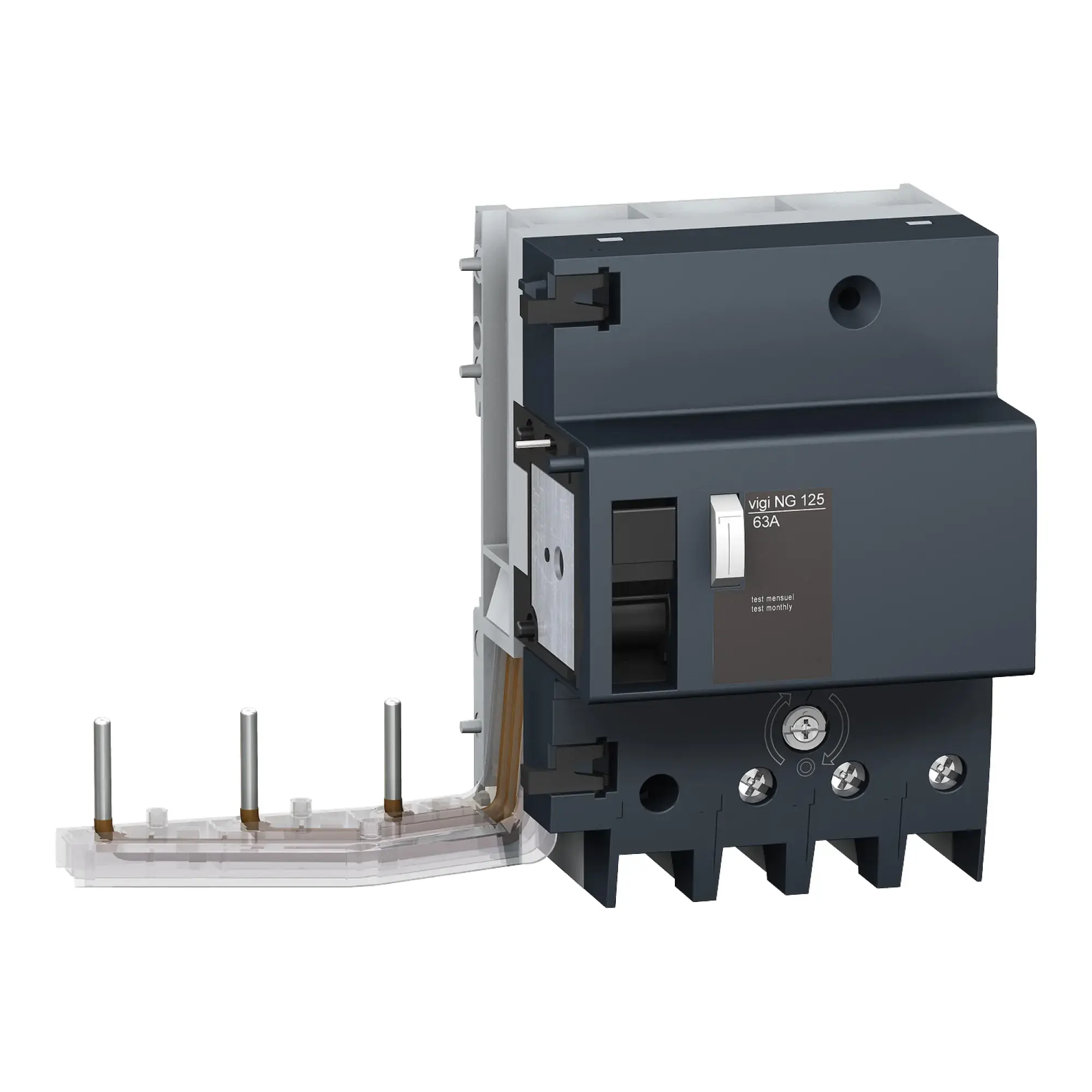 Schneider Electric 19032 RCBO Vigi NG125, 3P, 63A, 300mA, Type A, Selective (img_002) Schneider Electric 19032 RCBO Vigi NG125, 3P, 63A, 300mA, Type A, Selective (img_002)
