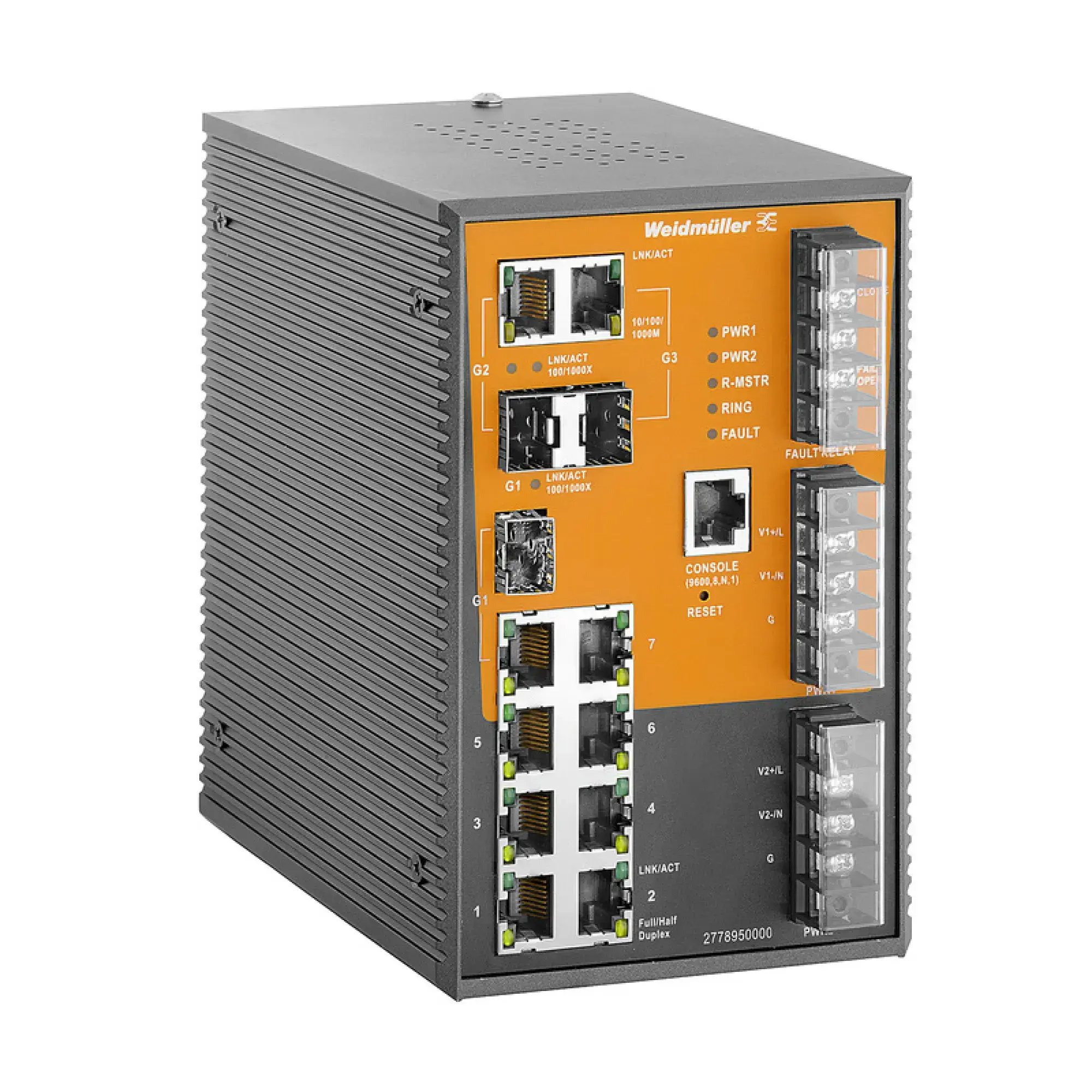 Weidmüller 2778950000 Network switch (managed), managed, Fast/Gigabit Ethernet, Number of ports: 7x RJ45 10/100BASE-T(X), 3x combo-ports (10/100/1000BASE-T(X) or 100/1000Ba (img_001) Weidmüller 2778950000 Network switch (managed), managed, Fast/Gigabit Ethernet, Number of ports: 7x RJ45 10/100BASE-T(X), 3x combo-ports (10/100/1000BASE-T(X) or 100/1000Ba (img_001)