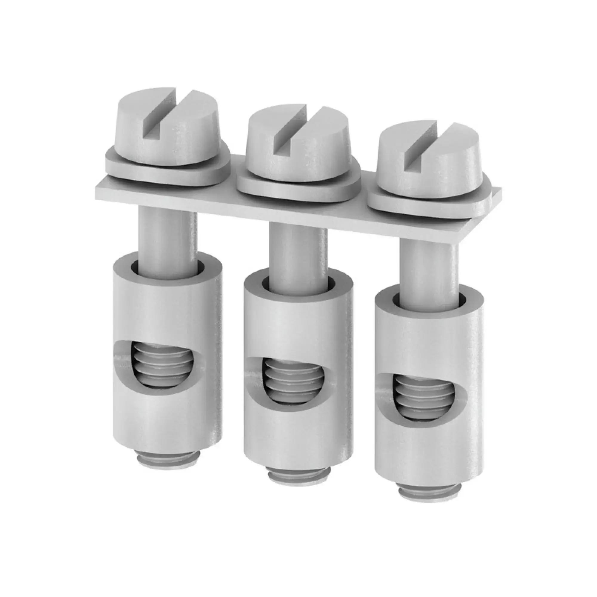 Weidmüller 0337100000 Cross-connector (terminal), when screwed in, grey, 24 A, Number of poles: 3, Pitch in mm: 6.00, Insulated: No, Width: 17.2 mm (img_001)