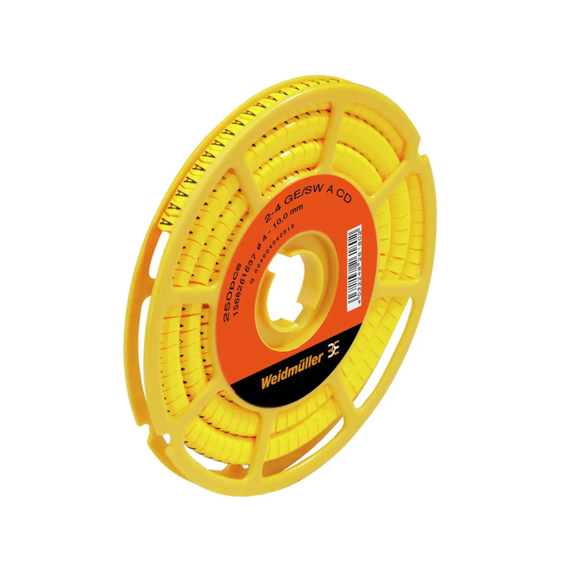 Weidmüller 1568261637 Cable coding system, yellow, Conductor O.D.:4 - 10 mm, Upper-case letters, PVC, soft, without Cadmium, -30...80 °C (img_001)