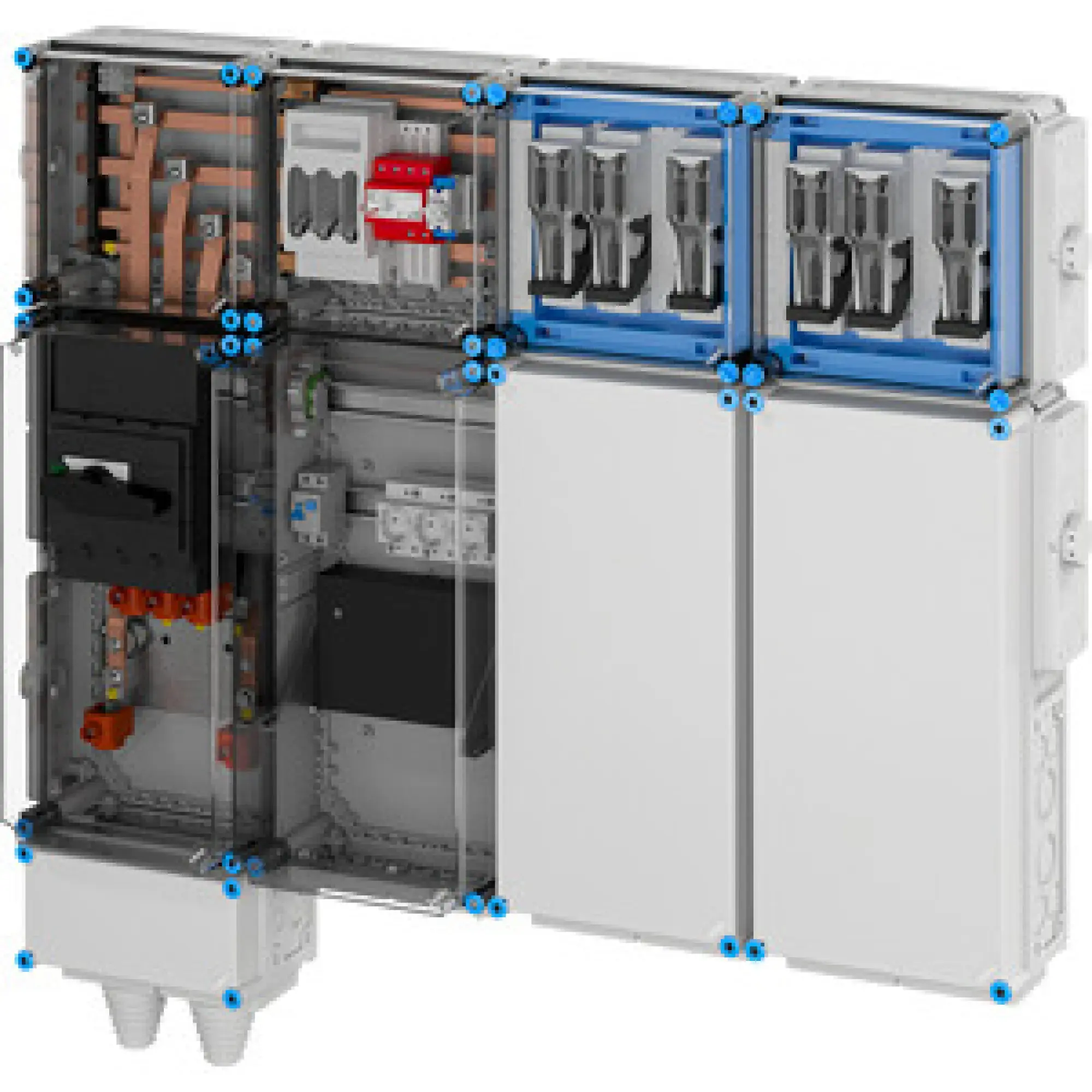 Hensel 65000224 Ladeverteiler für bis zu 6 Doppelladepunkte à 22kW Mi EV 44kW 6001 (img_001)