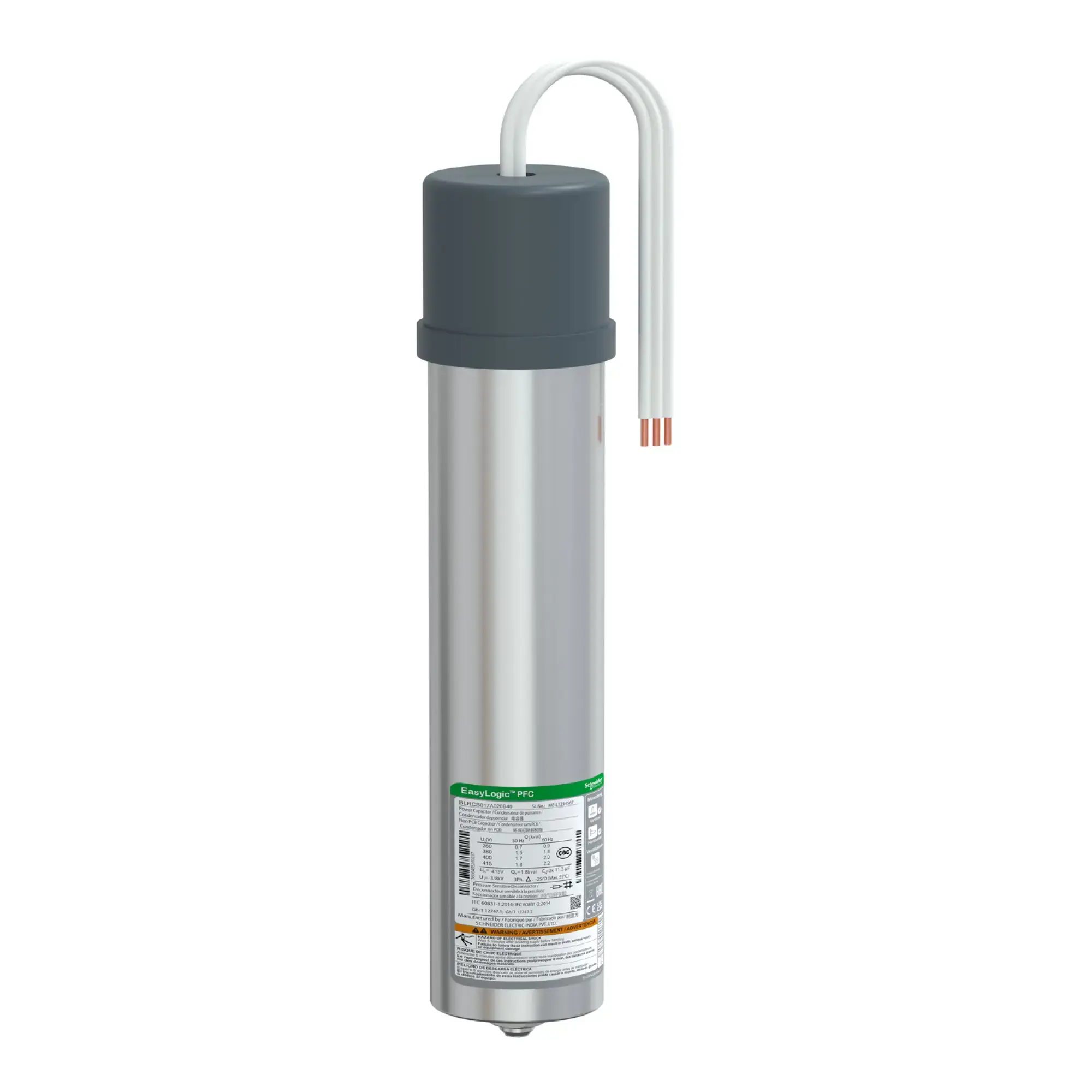 Schneider Electric BLRCS017A020B40 VarplusCan HDuty Capacitor, 1.7/2 kvar, 400 V, 50/60 Hz (img_002)