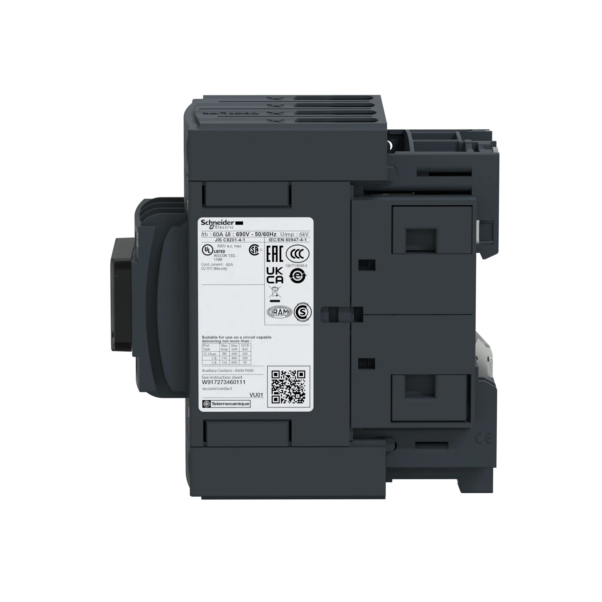 Schneider Electric LC1DT60AF7 Contactor LC1D 4p, +1NO+1NC, Coil 110 V AC (img_002)