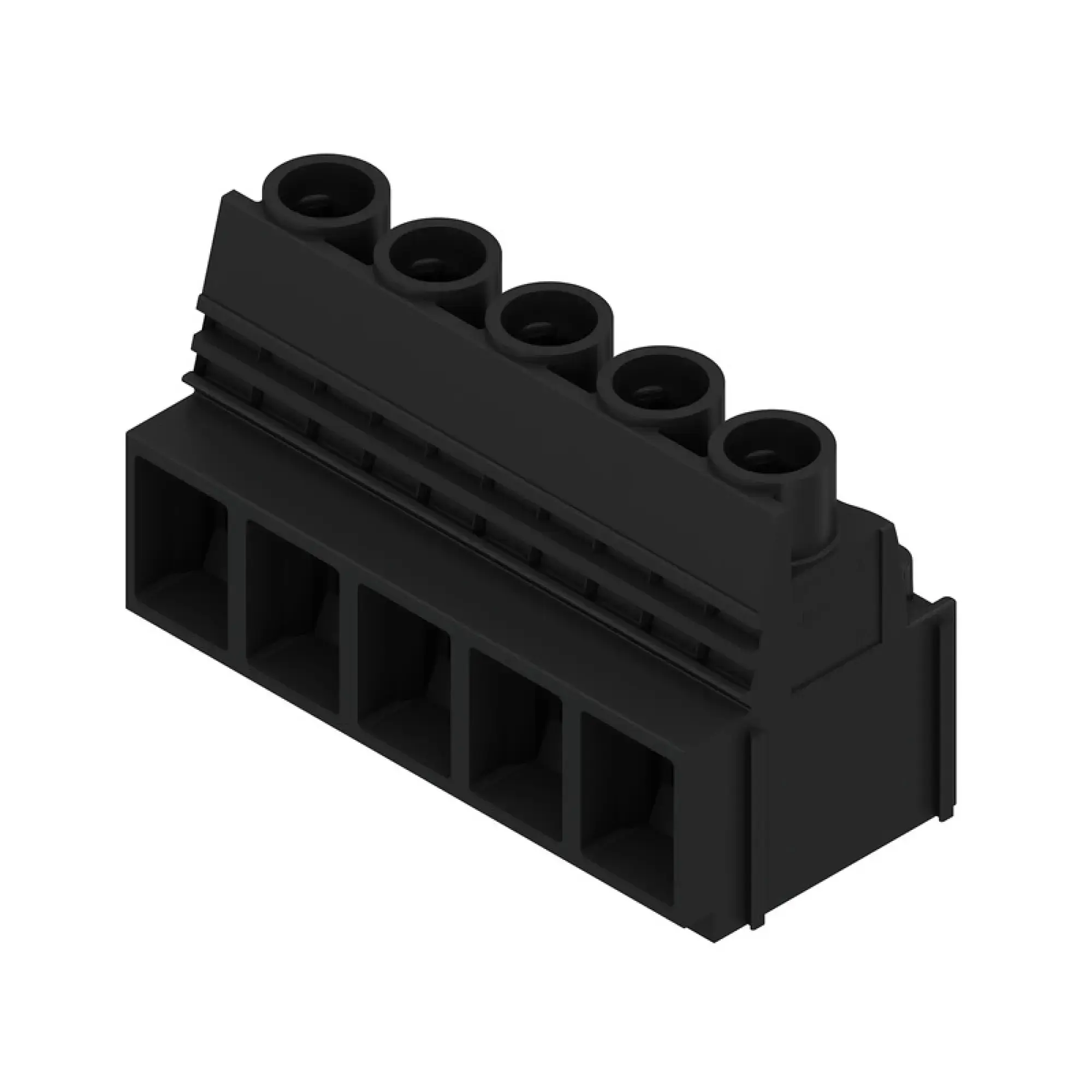 Weidmüller 1193010000 PCB terminal, 1000 V, 76 A, Pitch in mm: 10.16, 16 mm², Number of poles: 5, Clamping yoke connection, THT solder connection, 90°, Box (img_001)