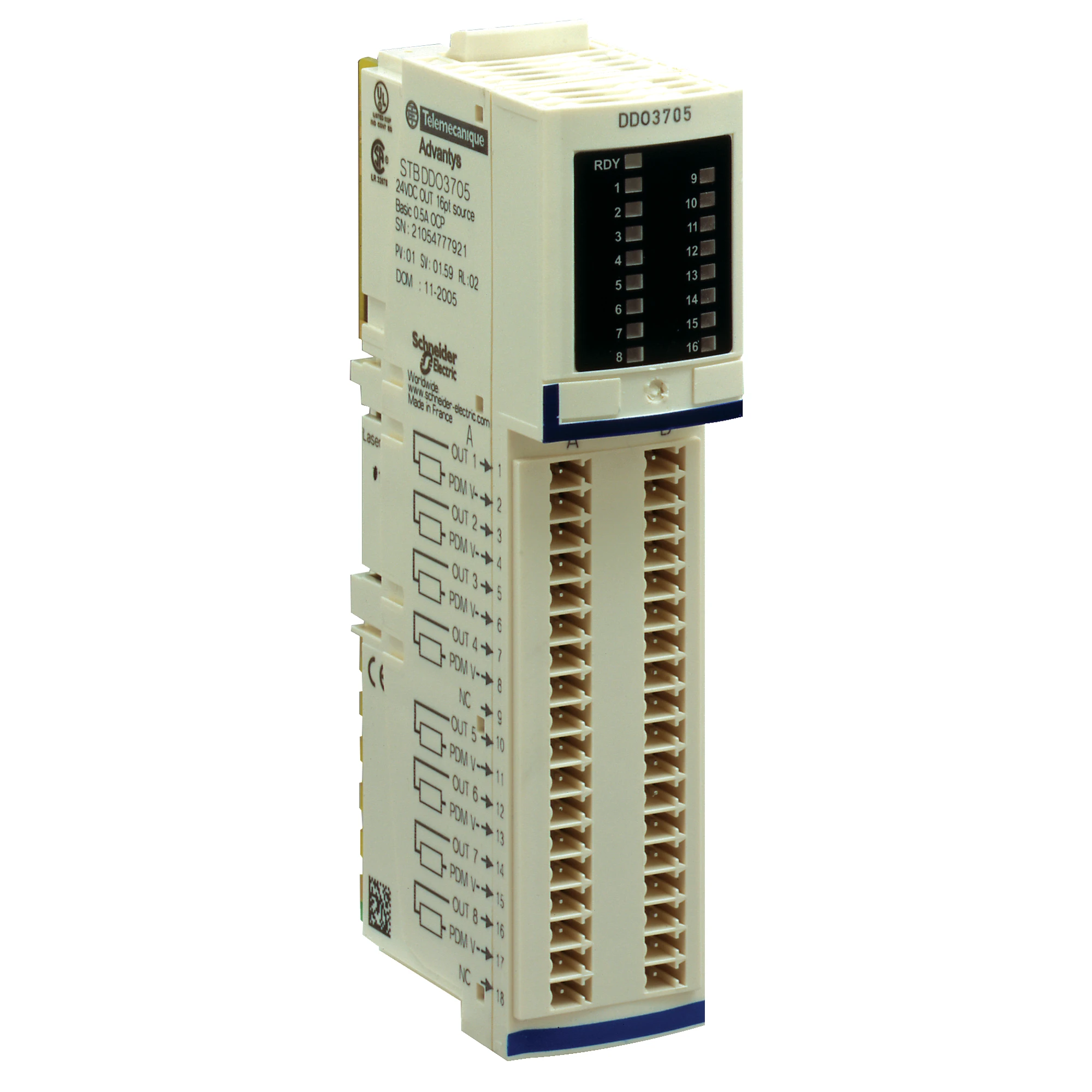 Schneider Electric STBDDO3705 Basic Digital Output Module STB, 24 V DC, 16A (img_001)