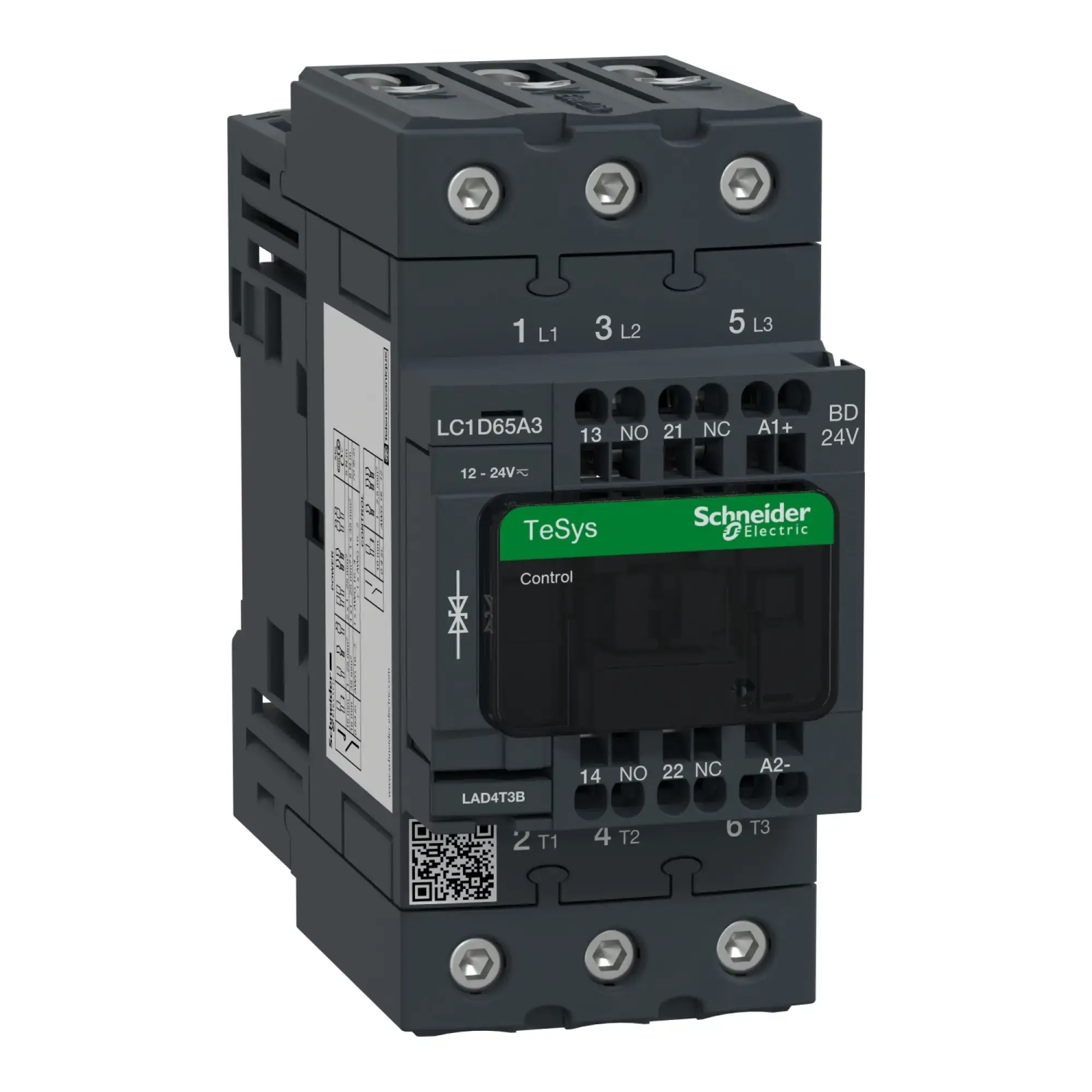 Schneider Electric LC1D65A3BD Power contactor LC1D 3p, +1NO+1NC, 30 kW, 65 A, 400 V AC3, Coil 24 V DC (img_002)