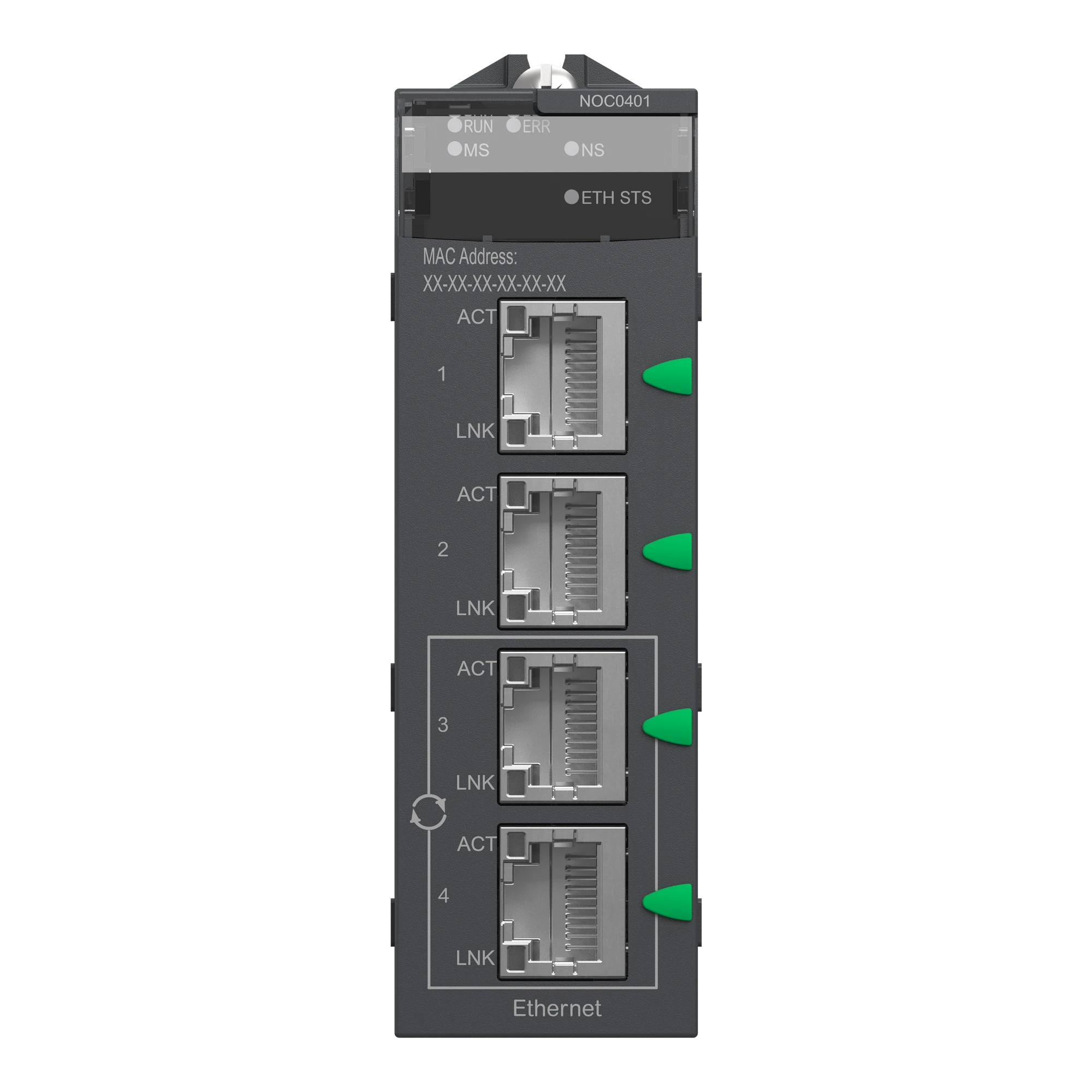 Schneider Electric BMXNOC0401 Modicon M340 Ethernet Module IO Scanner for EtherNet/IP and Modbus TCP, 4 x RJ45 (img_002) Schneider Electric BMXNOC0401 Modicon M340 Ethernet Module IO Scanner for EtherNet/IP and Modbus TCP, 4 x RJ45 (img_002)