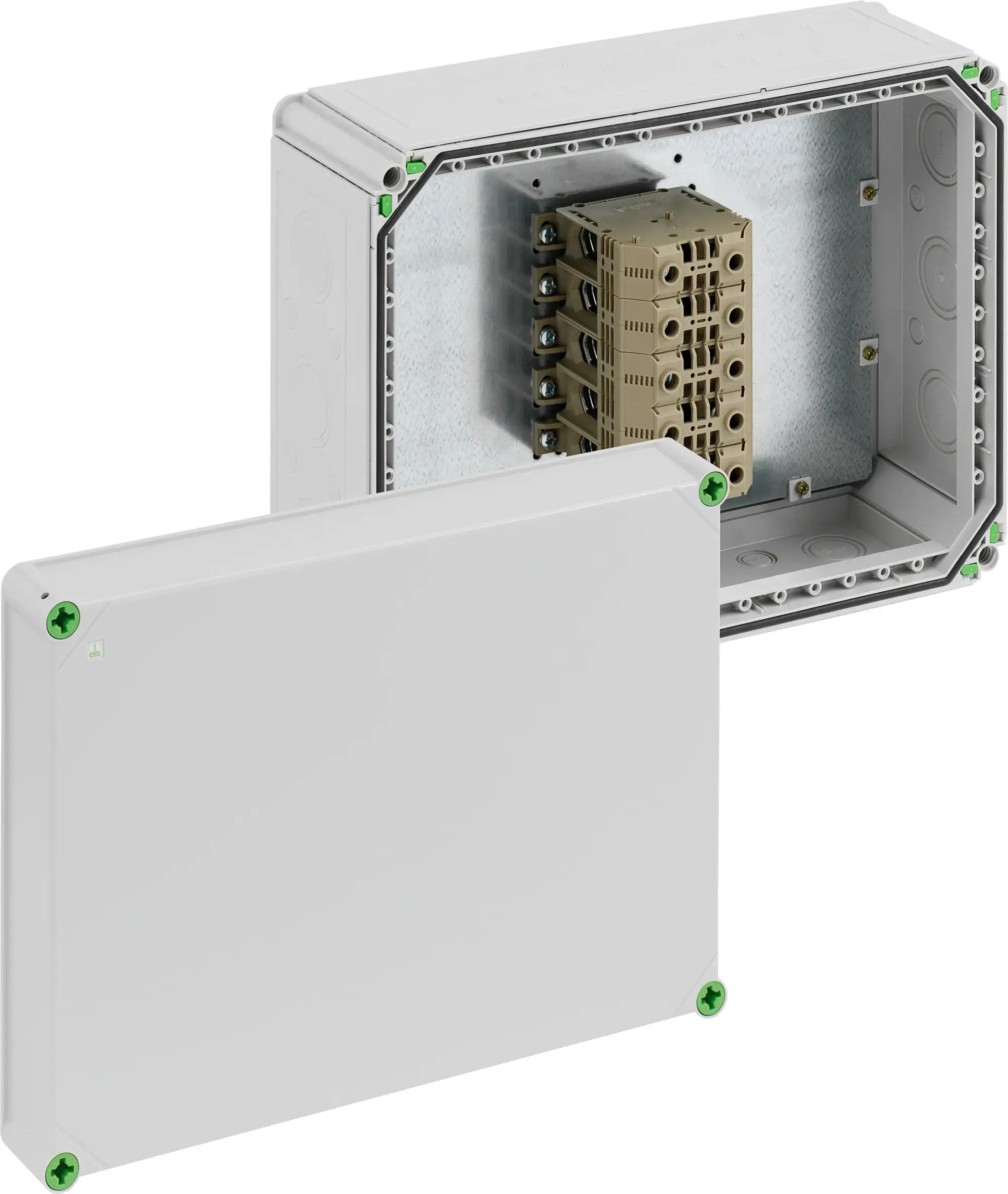 Spelsberg 49058601 Junction box, Type of protection IP65, Max. conductor cross section 150², Impact strength IK08, Protection class II, Ui 690V AC, Halogen free (img_001)