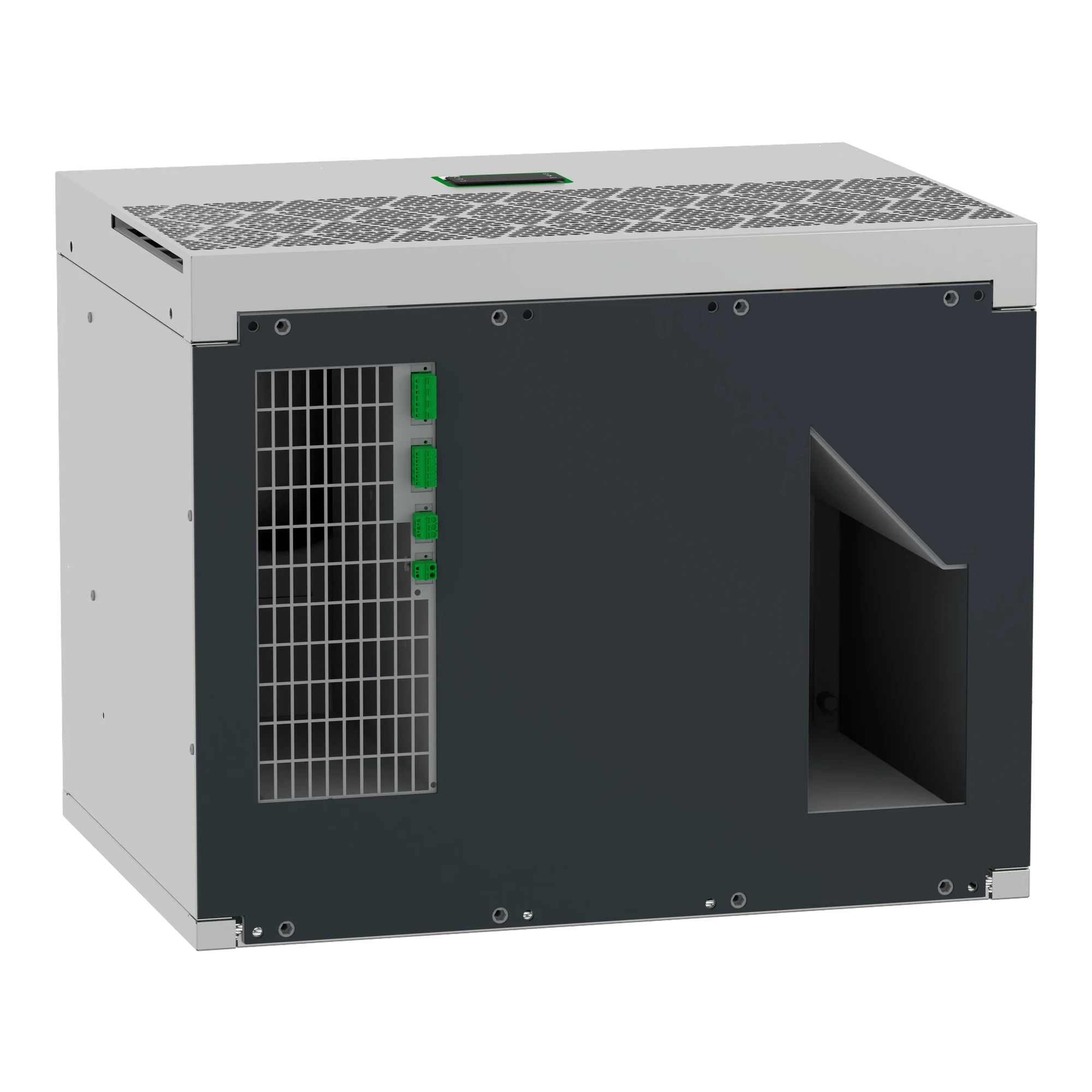 Schneider Electric NSYCU2K3P4RDG Rooftop cooling unit, connected, Climasys CU, 2kW, 3-phase, 380/460V, 50/60Hz, IP54 (img_005) Schneider Electric NSYCU2K3P4RDG Rooftop cooling unit, connected, Climasys CU, 2kW, 3-phase, 380/460V, 50/60Hz, IP54 (img_005)