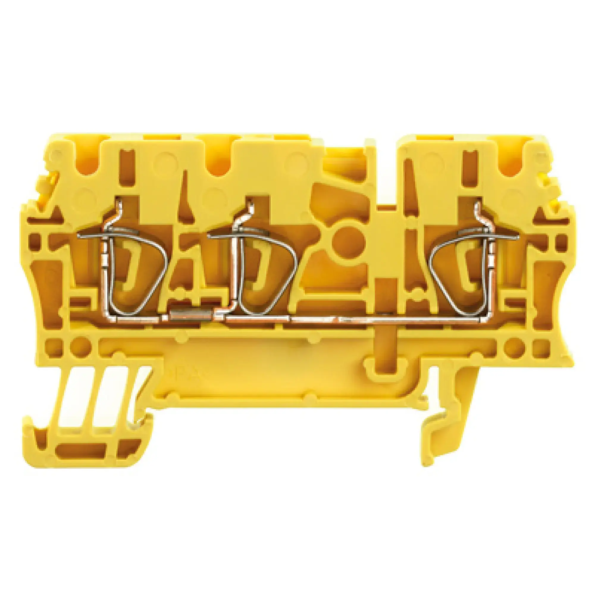 Weidmüller 1683350000 Feed-through terminal block, Tension-clamp connection, yellow, 2.5 mm², 24 A, 800 V, Number of connections: 3 (img_001)