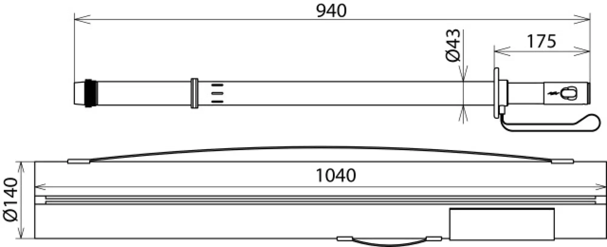 Dehn 767542 Non-contact voltage detector type HSA 194 110...420kV / 16.7Hz DB Z. No. 3 Ekgw 02.54 (img_002)