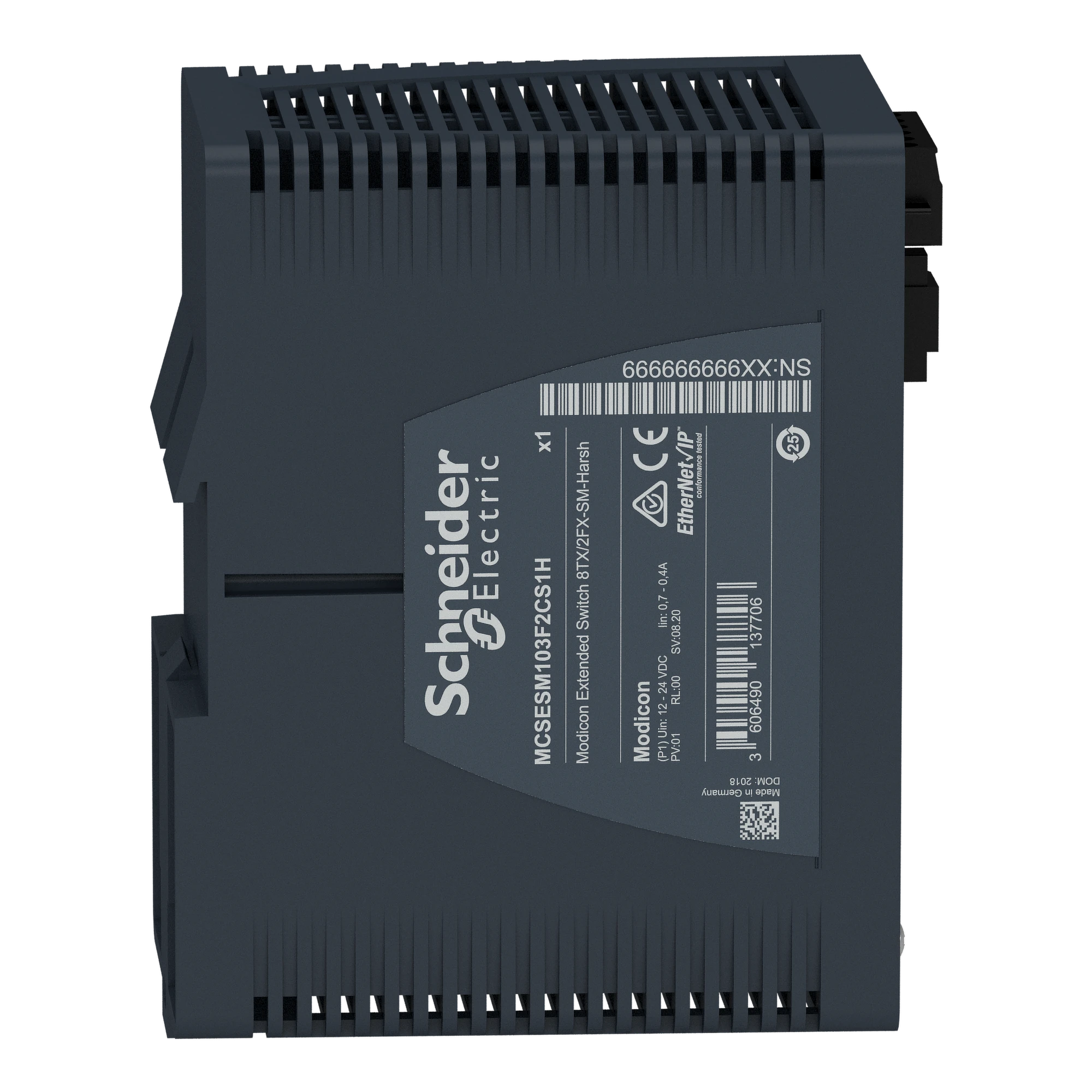 Schneider Electric MCSESM103F2CS1H Modicon Extended Managed Switch, 8 Copper Ports (8TX 10/100 Mbps) + 2 Singlemode Fiber (2FX-SM 100 Mbps), robust design (img_004) Schneider Electric MCSESM103F2CS1H Modicon Extended Managed Switch, 8 Copper Ports (8TX 10/100 Mbps) + 2 Singlemode Fiber (2FX-SM 100 Mbps), robust design (img_004)