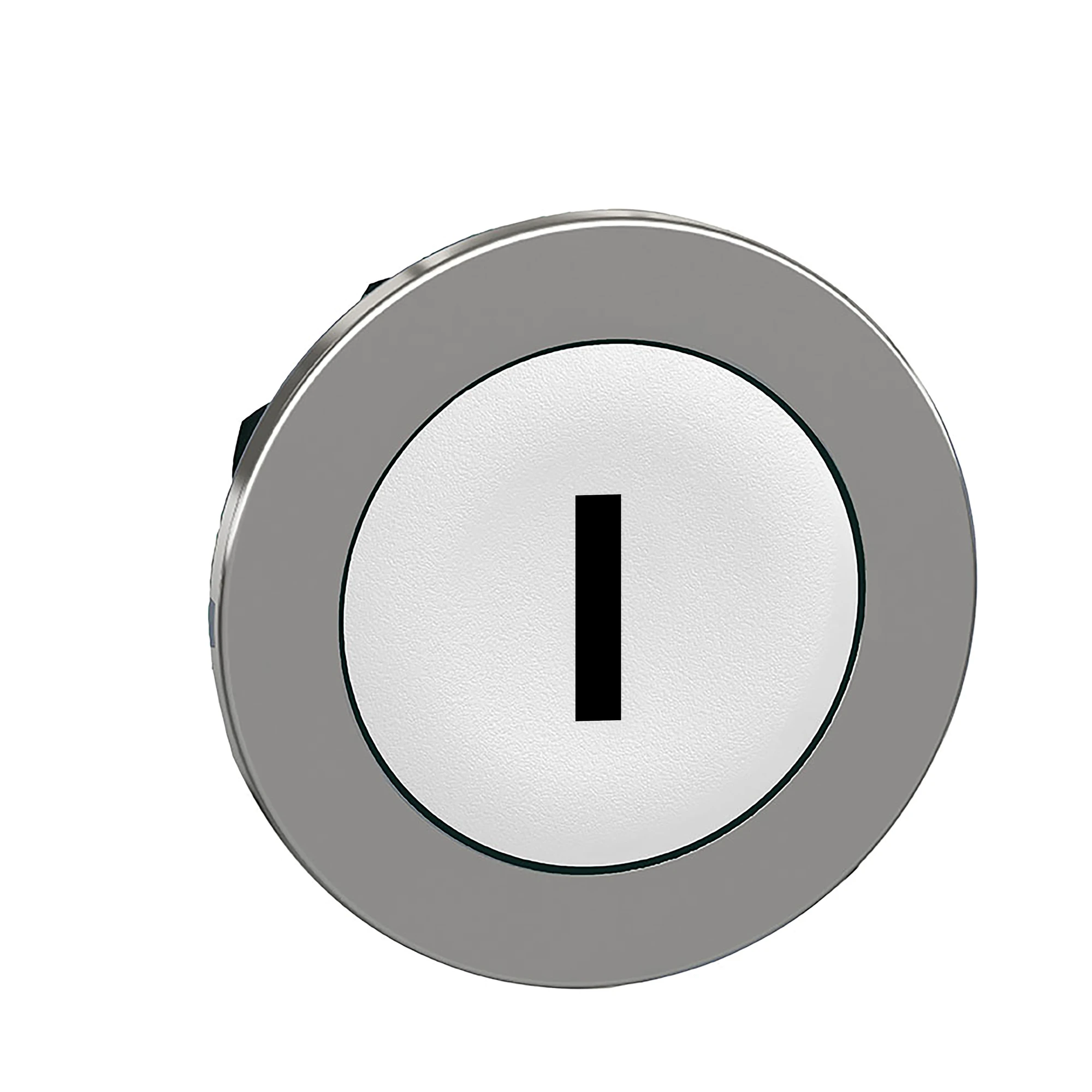 Schneider Electric ZB4FA131 Pushbutton, front element, Harmony XB4F, metal, 30mm, white, labeled I, momentary (img_001)