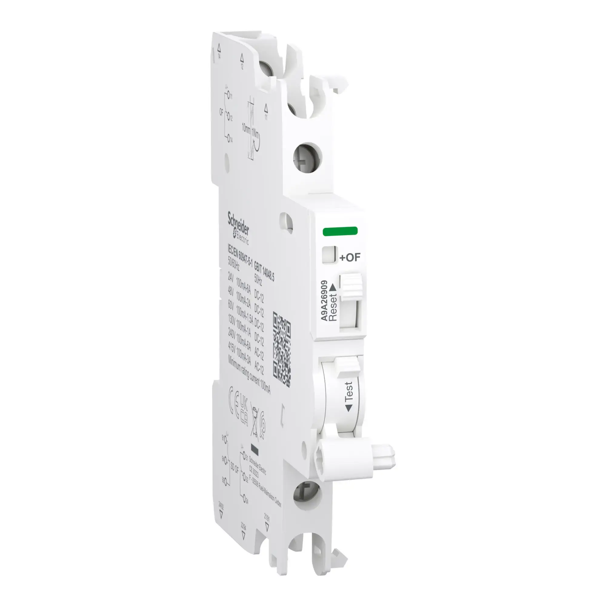 Schneider Electric A9A26909 Auxiliary contact, signal switch, Acti9, iOF/SD+OF, 100mA to 6A, 24VAC to 415VAC, 24VDC to 130VDC, connection top and bottom (img_002) Schneider Electric A9A26909 Auxiliary contact, signal switch, Acti9, iOF/SD+OF, 100mA to 6A, 24VAC to 415VAC, 24VDC to 130VDC, connection top and bottom (img_002)