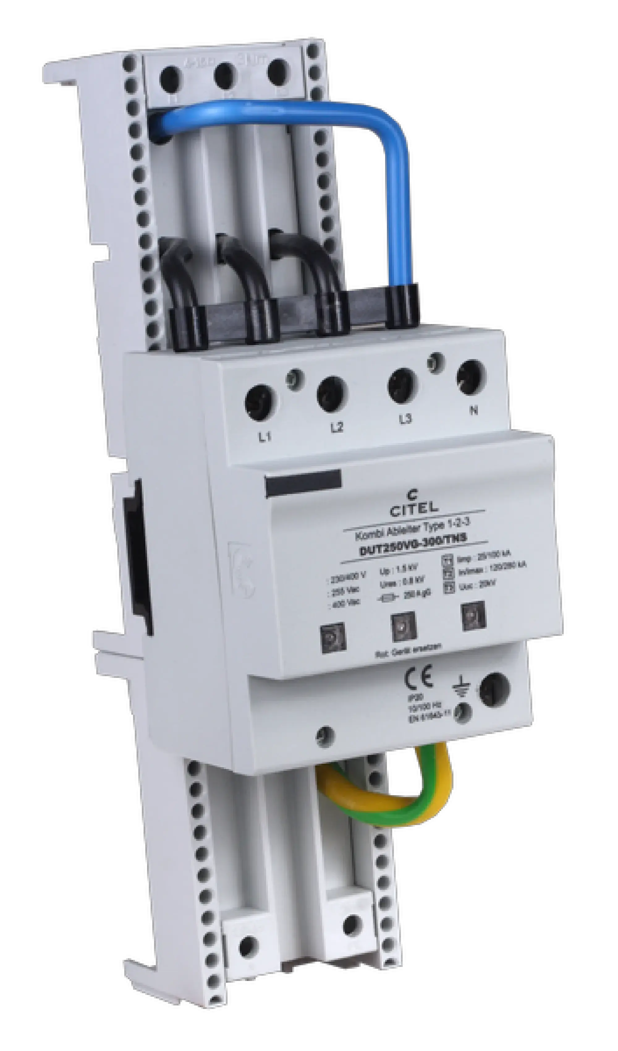 Citel 3597ZP Kombi-Ableiter 4-polig Typ 1+2+3 für 230/400 V TNS Netze auf 40mm Sammelschiene (img_001)