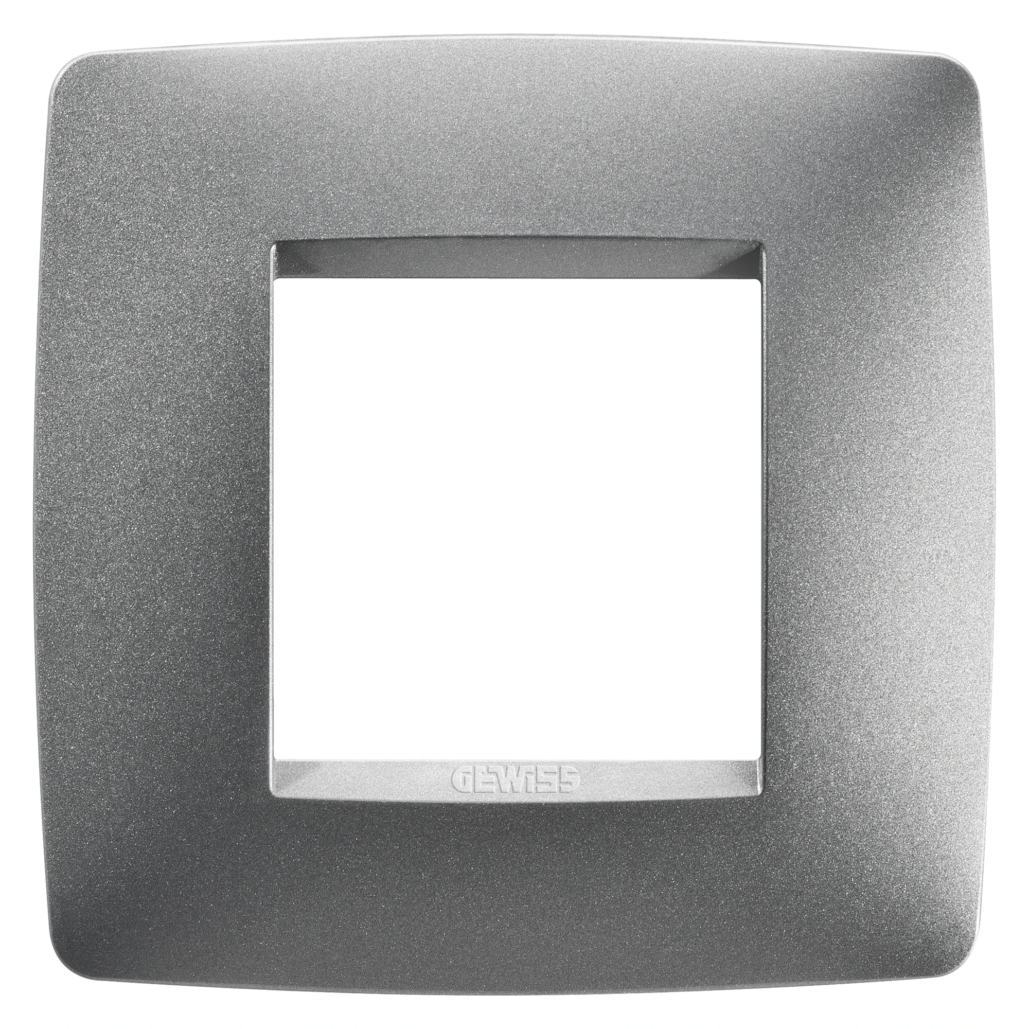 GEWISS GW16122VT ONE INTERNATIONAL PLATE - IN PAINTED TECHNOPOLYMER - 2 MODULES - TITANIUM - CHORUSMART (img_001)