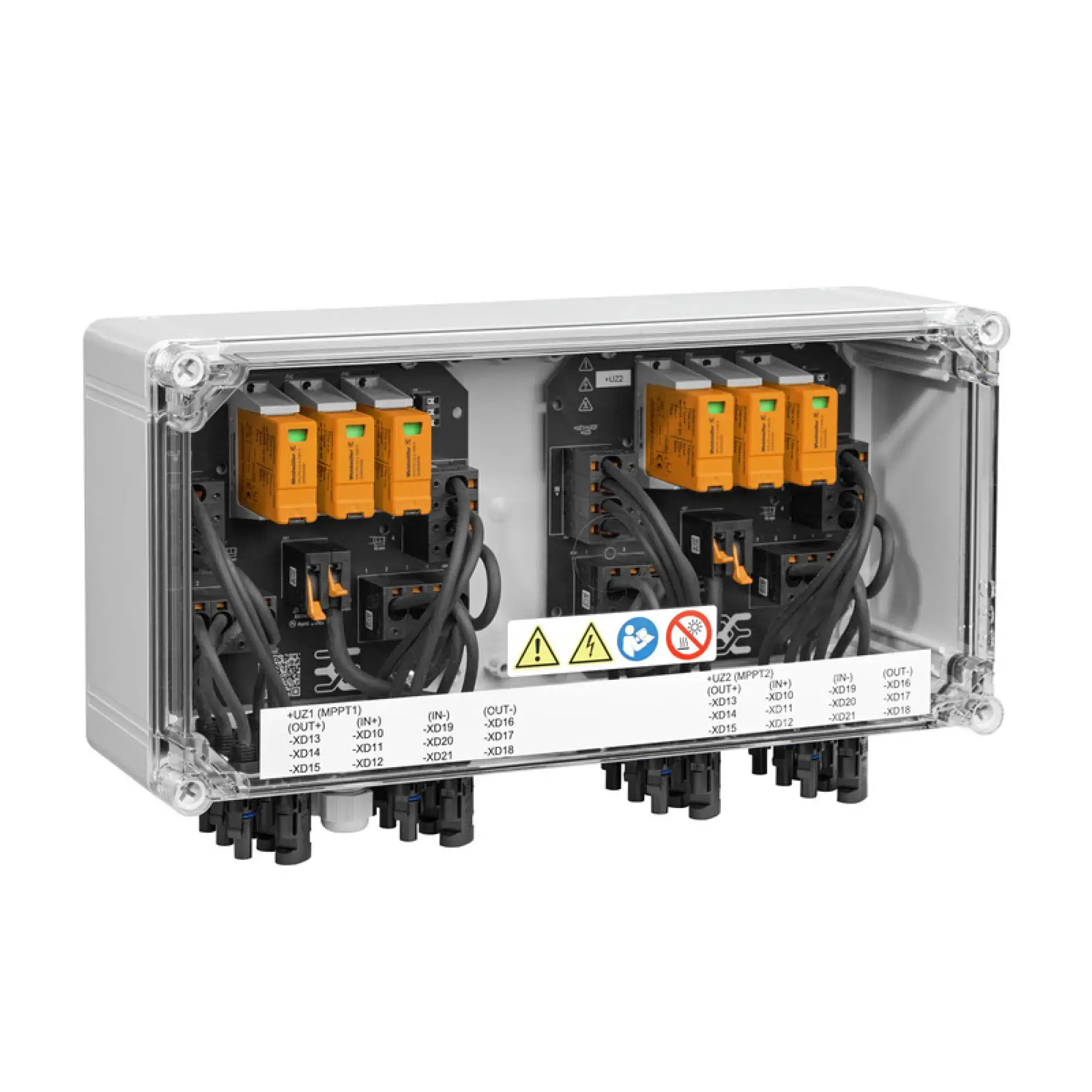 Weidmüller 2890450000 Combiner Box (Photovoltaik), 1100 V, 2 MPP's, 3 Inputs / 3 Outputs per MPP, Surge protection I / II, WM4C (img_001) Weidmüller 2890450000 Combiner Box (Photovoltaik), 1100 V, 2 MPP's, 3 Inputs / 3 Outputs per MPP, Surge protection I / II, WM4C (img_001)