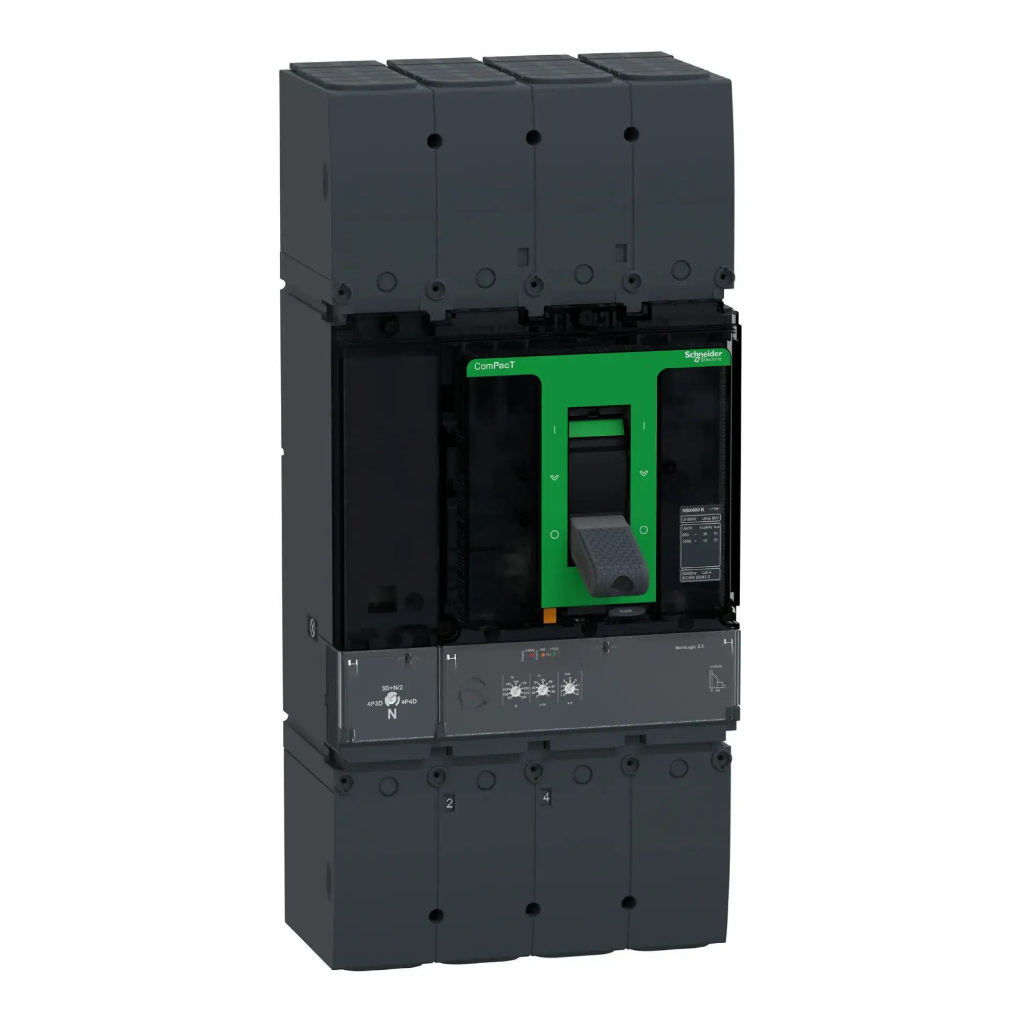 Schneider Electric C40K42D250 Compact Circuit Breaker ComPact NSX400K with MicroLogic 2.3 250 A 4P/4D 36 kA/800 VAC 10 kA/1000 VAC (img_002)