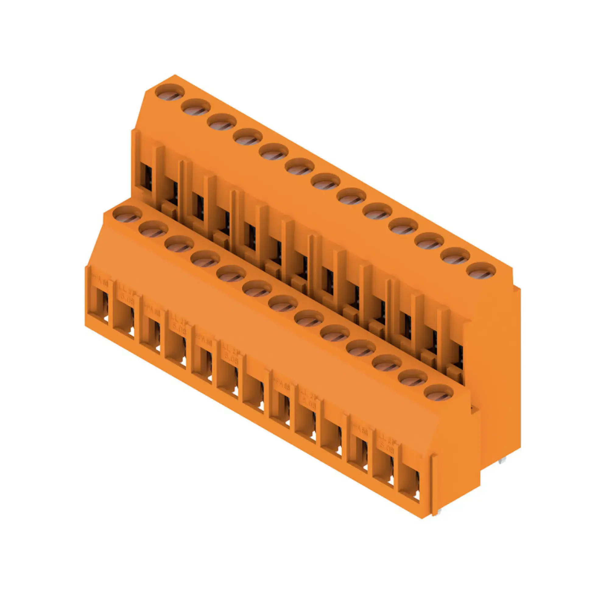 Weidmüller 1977570000 PCB terminal, 320 V, 32.5 A, Pitch in mm: 5.08, 6 mm², Number of poles: 26, Clamping yoke connection, THT solder connection, 90°, Box (img_001)