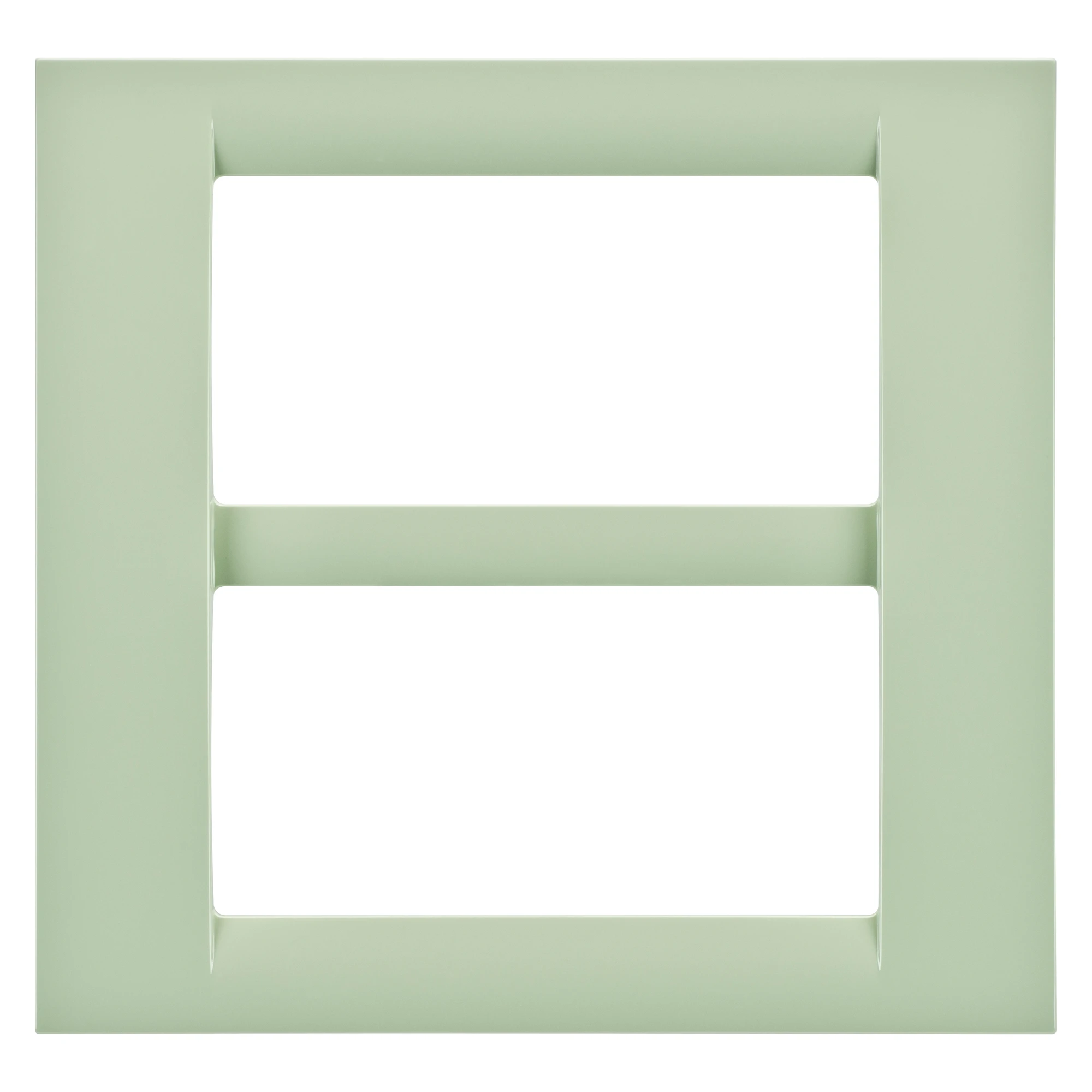 GEWISS GW22147 VIRNA PLATE - IN TECHNOPOLYMER GLOSS FINISHING - 8 GANG (4+4 OVERLAPPING) - VENETIAN GREEN - SYSTEM (img_001)