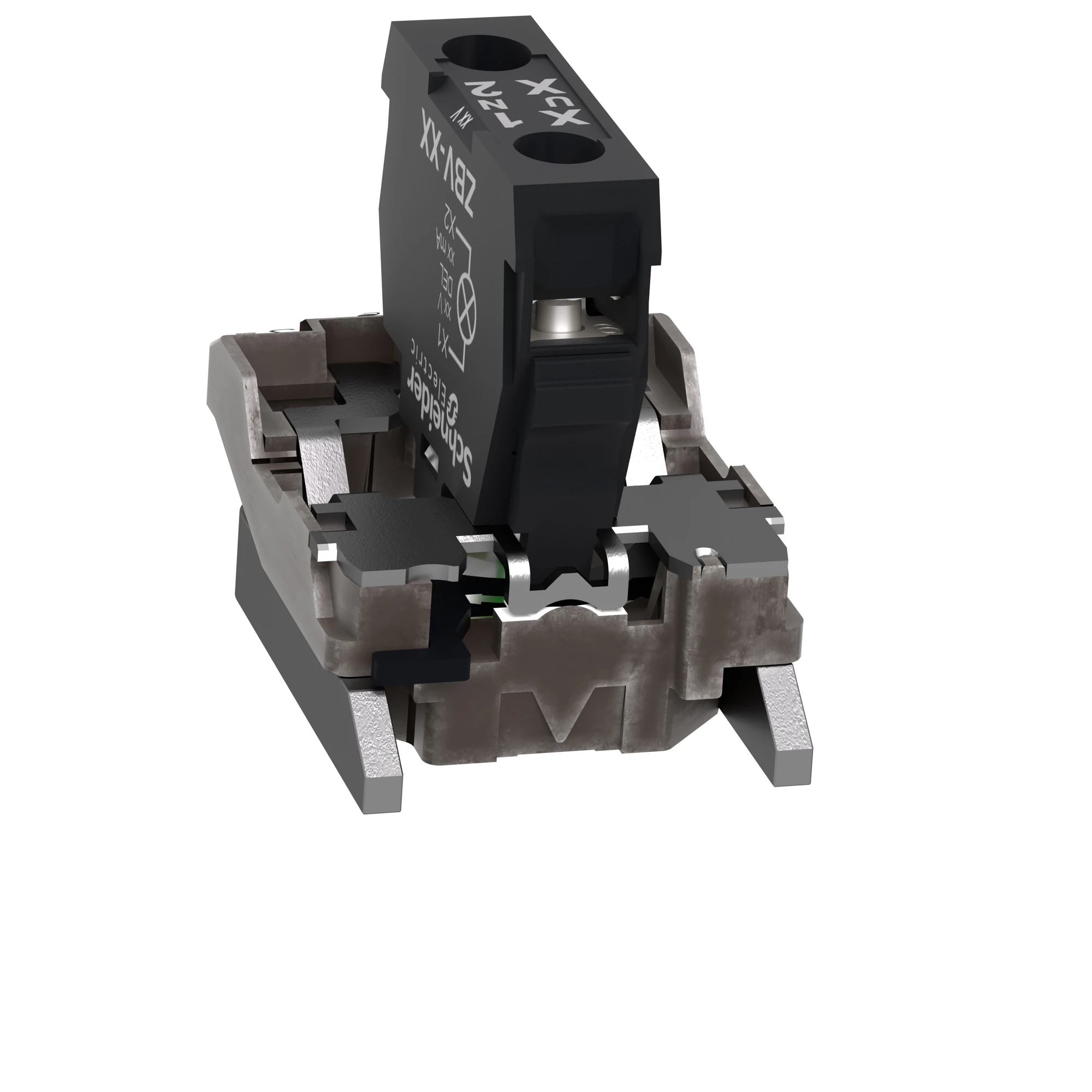 Schneider Electric ZB4BVBG1 Lamp socket with mounting flange, Harmony XB4, metal, white, universal LED, screw terminal, 24-120V ACDC (img_006)