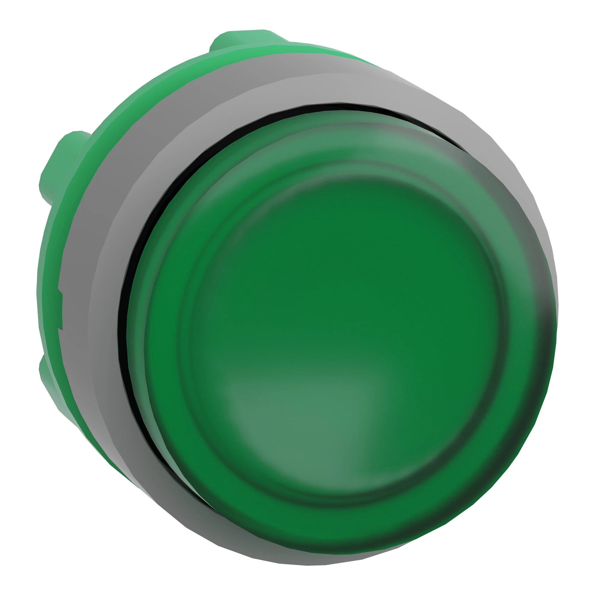 Schneider Electric ZB5AW133C0 Illuminated Push Button, Front Element, Harmony XB5, Plastic, 22mm, Light Grey, Green, Projecting, for Universal LED (img_001)
