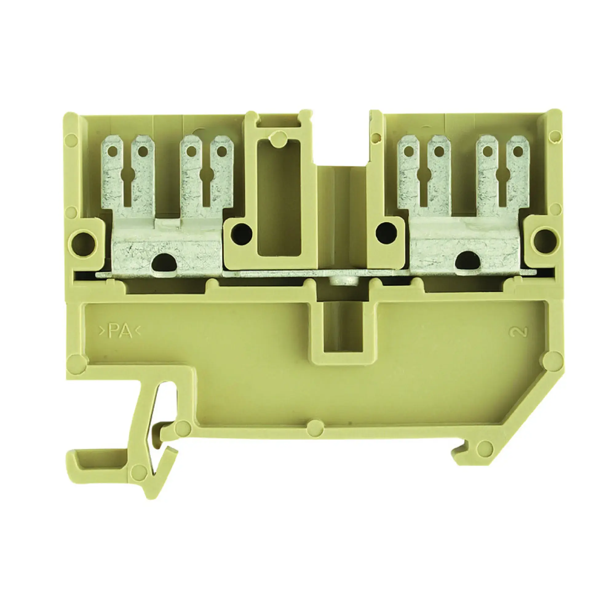 Weidmüller 0699660000 Feed-through terminal block, Flat-blade connection, beige / yellow, 2.5 mm², 20 A, 500 V, Number of connections: 4 (img_001)