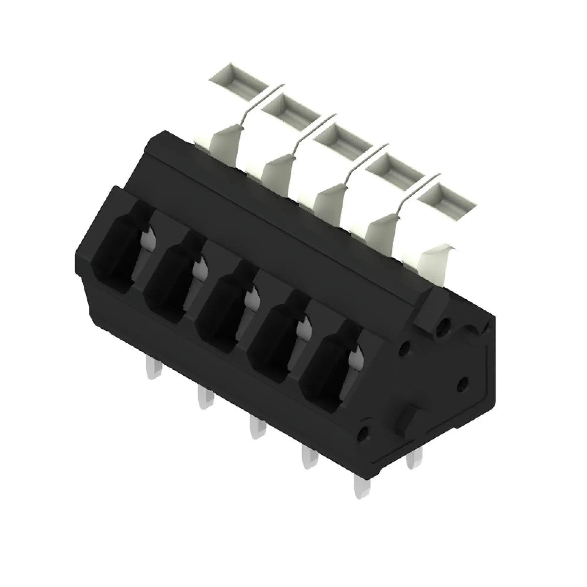 Weidmüller 1811540000 PCB terminal, 320 V, 24 A, Pitch in mm: 5.00, 2.5 mm², Number of poles: 5, Tension clamp connection with actuator, THT solder connection, 135°, Box (img_001) Weidmüller 1811540000 PCB terminal, 320 V, 24 A, Pitch in mm: 5.00, 2.5 mm², Number of poles: 5, Tension clamp connection with actuator, THT solder connection, 135°, Box (img_001)