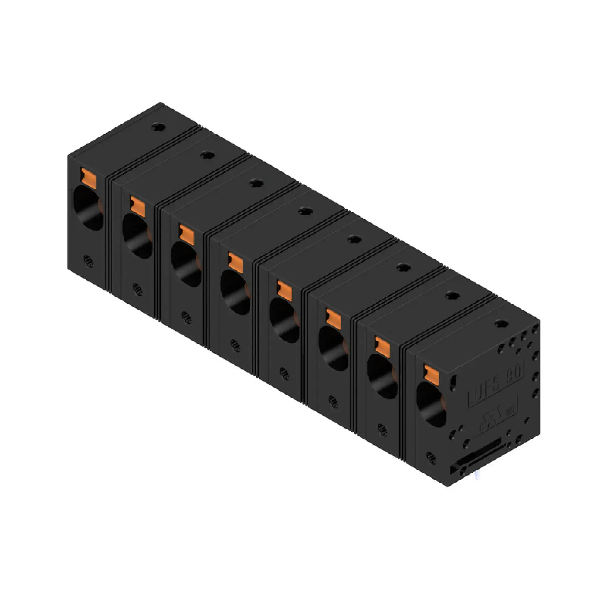 Weidmüller 2500610000 PCB terminal, 1000 V, 101 A, Pitch in mm: 15.00, 16 mm², Number of poles: 8, PUSH IN without actuator, THT solder connection, 90°, Box (img_001)