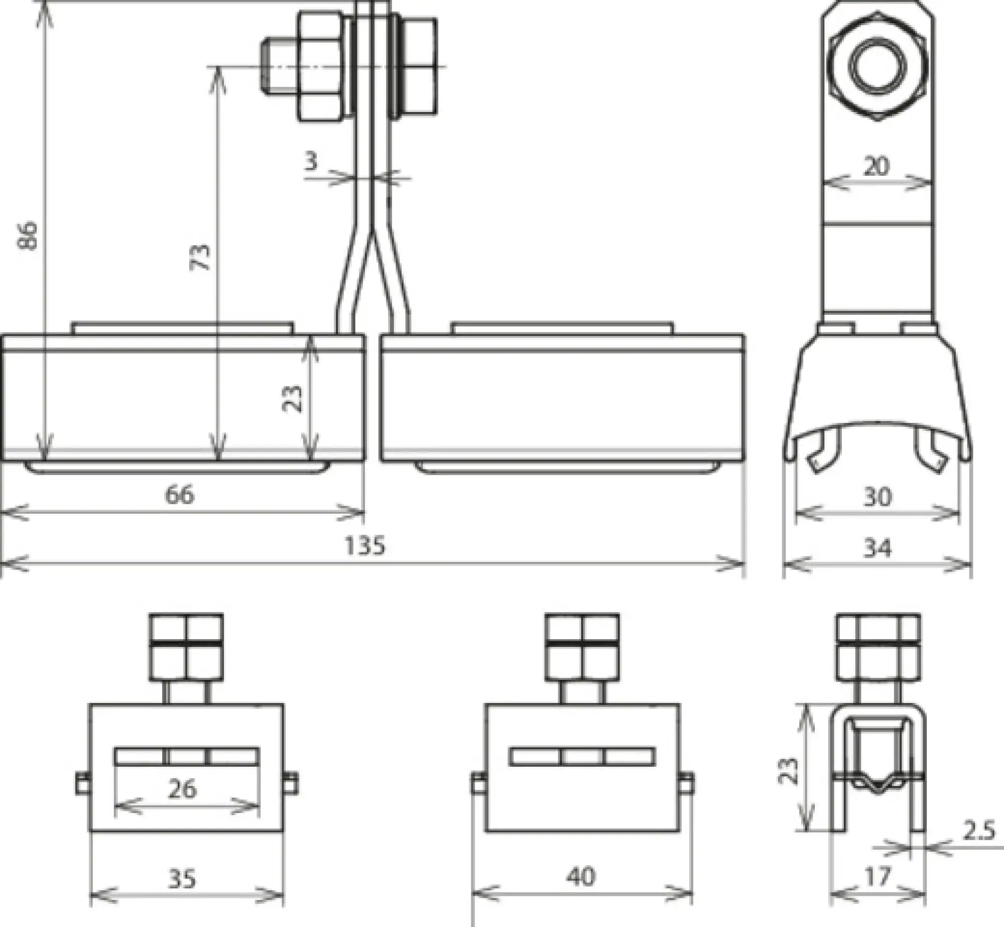 Dehn 540810 Clamp body f. hazardous. areas without tensioning strap Cu/galSn StSt, screw M10 (img_002) Dehn 540810 Clamp body f. hazardous. areas without tensioning strap Cu/galSn StSt, screw M10 (img_002)