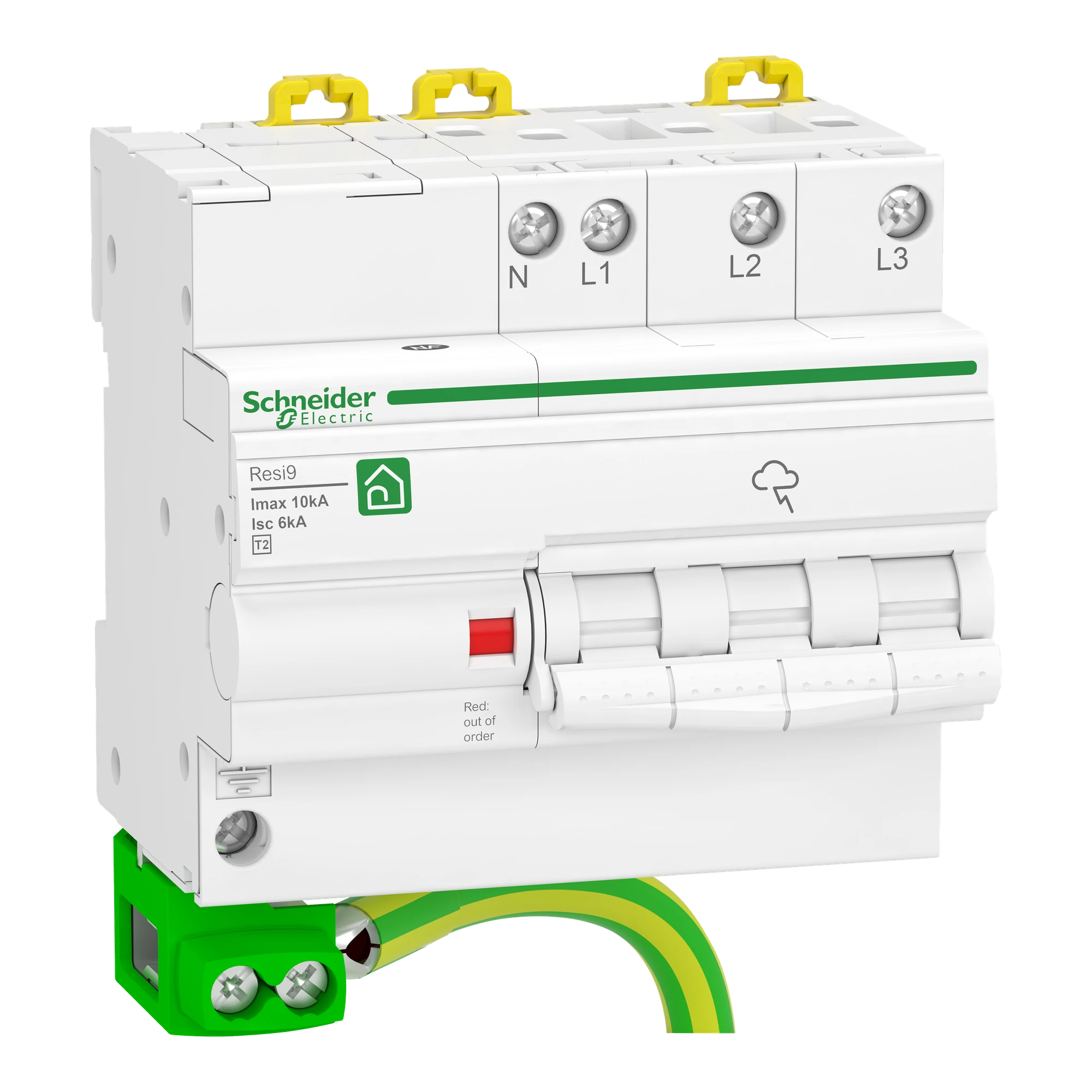 Schneider Electric R9L16710 Surge Protector Resi9, 3P+N, Type 2, Imax 10 kA, with integrated disconnector (img_001) Schneider Electric R9L16710 Surge Protector Resi9, 3P+N, Type 2, Imax 10 kA, with integrated disconnector (img_001)