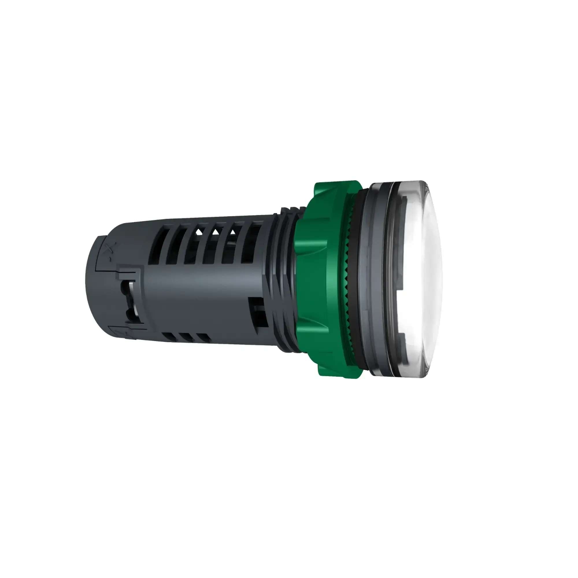 Schneider Electric XB5EVM1 Signal Light, Harmony XB5, Plastic, Monoblock, White, 22mm, Universal LED, Smooth Dome, 230-240V AC (img_001)
