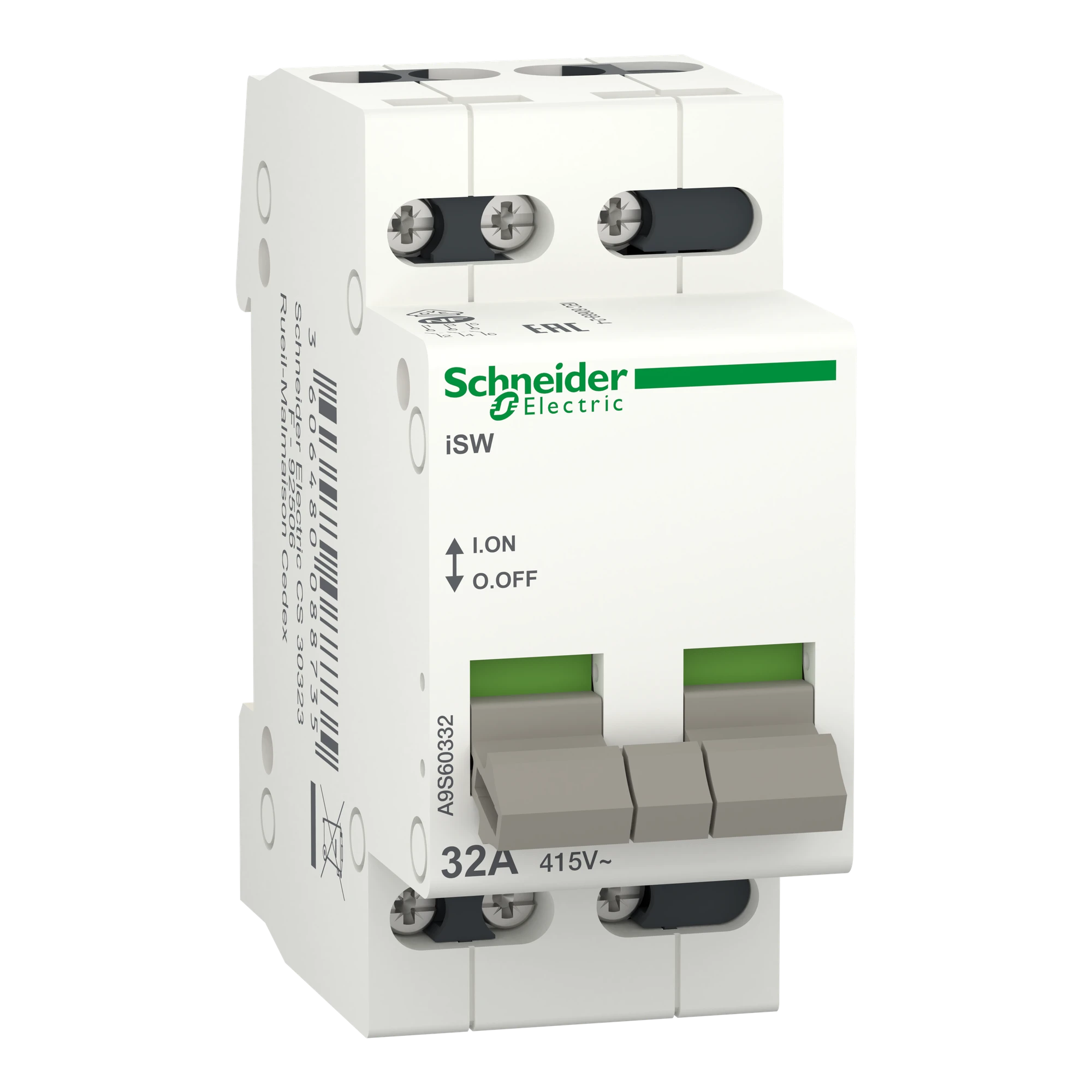 Schneider Electric A9S60332 Load disconnect switch iSW, 3P, 32A, 415V (img_001) Schneider Electric A9S60332 Load disconnect switch iSW, 3P, 32A, 415V (img_001)