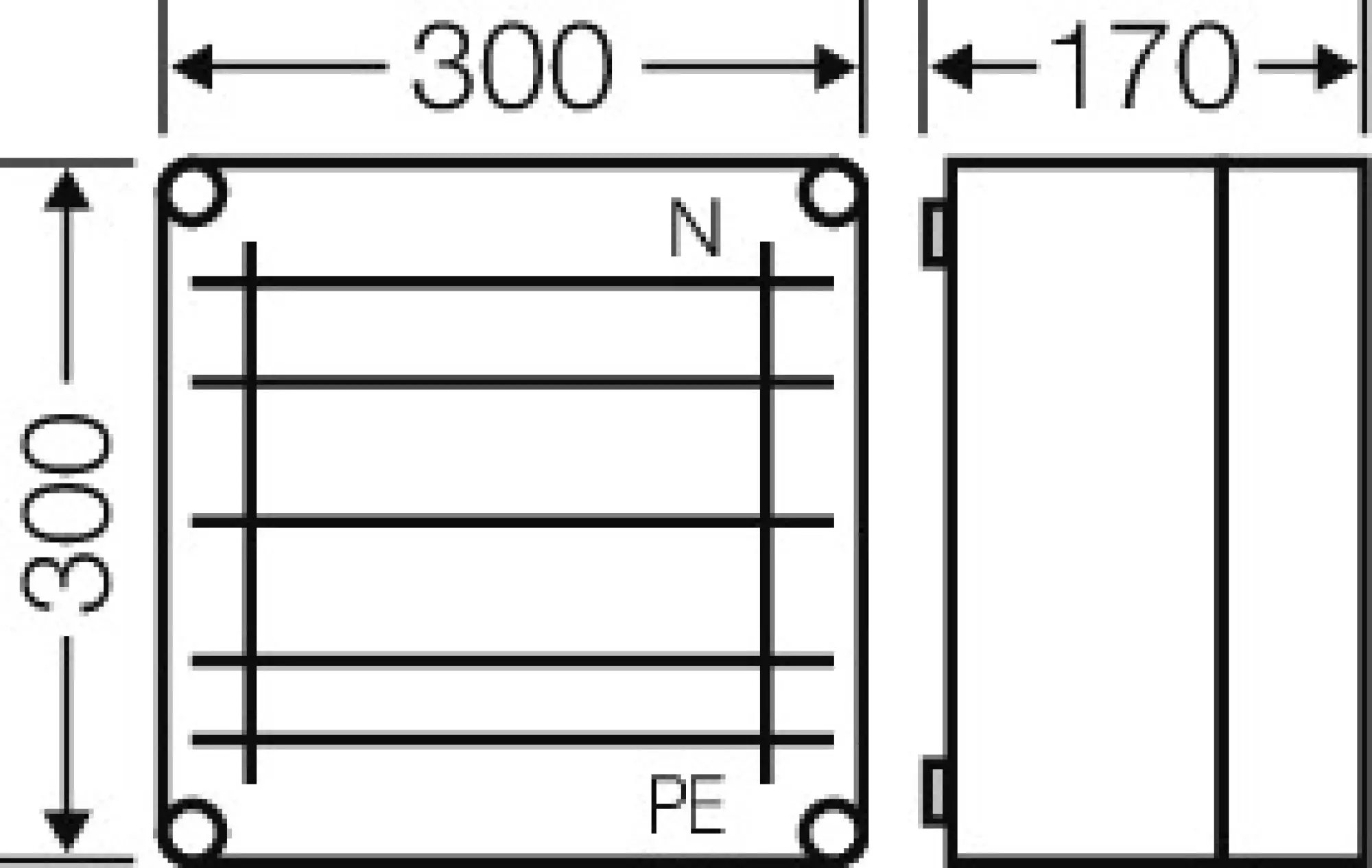 Hensel 2000645 Mi-Sammelschienengehäuse 300x300mm, Sammelschienen 250 A, 5polig Mi 6252 (img_002)