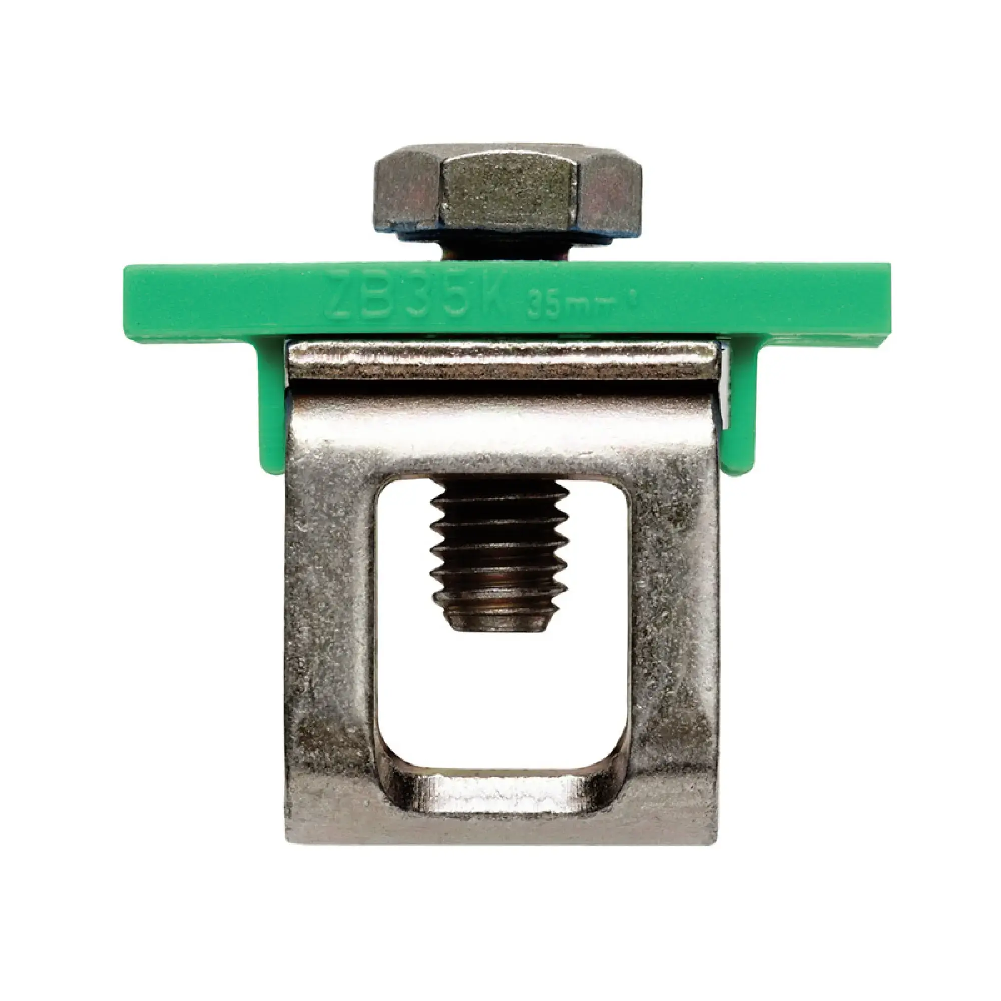Weidmüller 0502660000 Clamping yoke (bus-bar), Clamping yoke, Green/yellow, 35 mm², Width: 14 mm, M 6, Steel (img_001)
