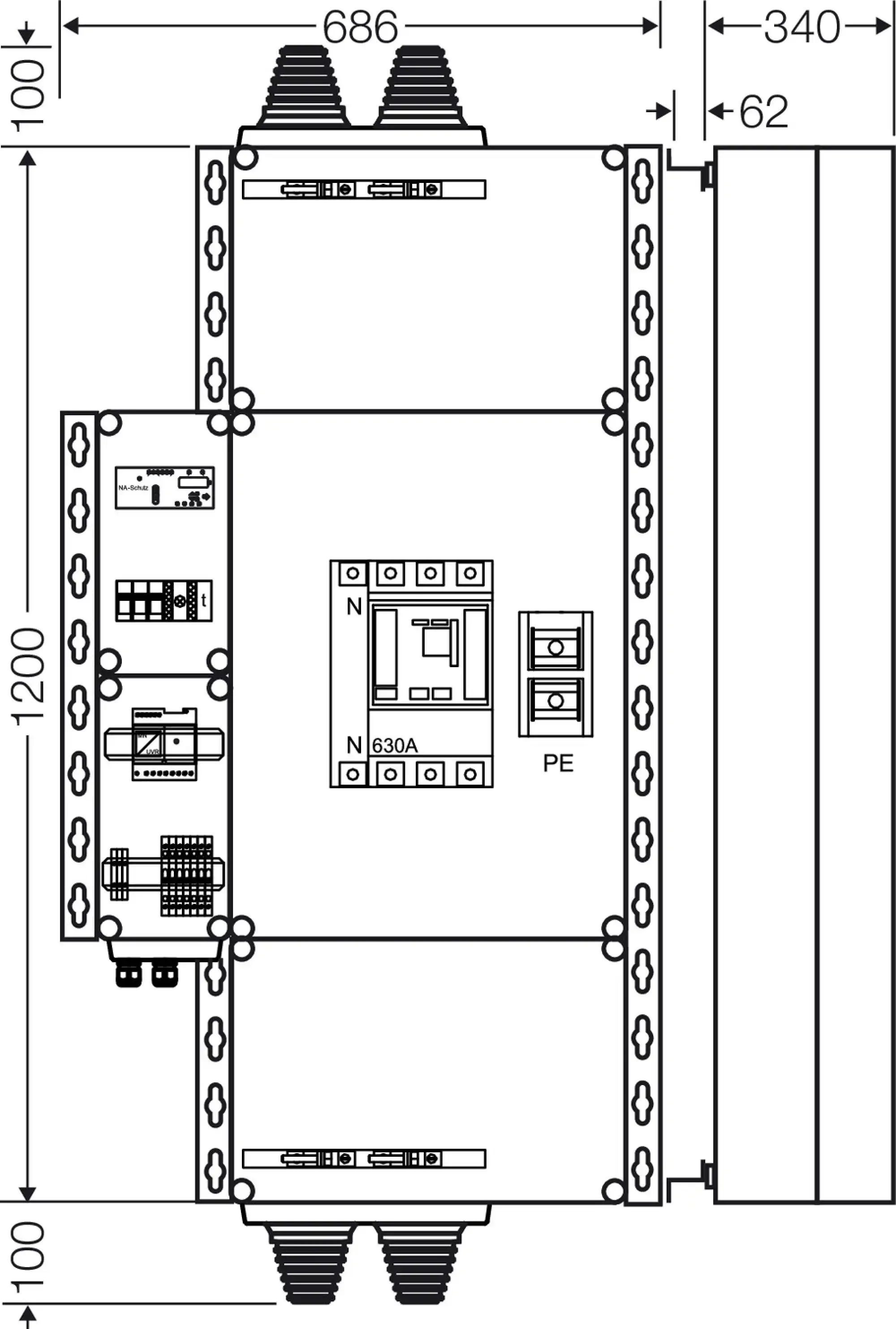 Hensel 20001477 PV-Freischaltstelle, 350 kVA, 4-polig mit Leistungsschalter und NA-Schutz Mi AE 5264 (img_004) Hensel 20001477 PV-Freischaltstelle, 350 kVA, 4-polig mit Leistungsschalter und NA-Schutz Mi AE 5264 (img_004)