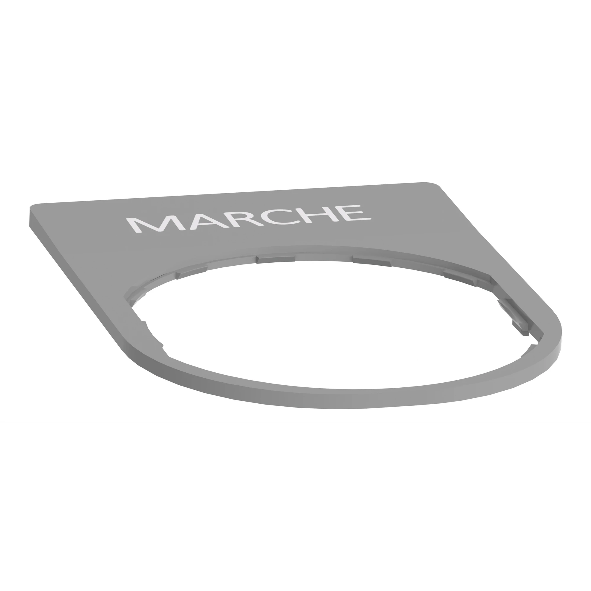 Schneider Electric ZBYP2103C0 Label holder 30x40mm, with inscription MARCHE, for Harmony 22mm, in gray (img_004) Schneider Electric ZBYP2103C0 Label holder 30x40mm, with inscription MARCHE, for Harmony 22mm, in gray (img_004)