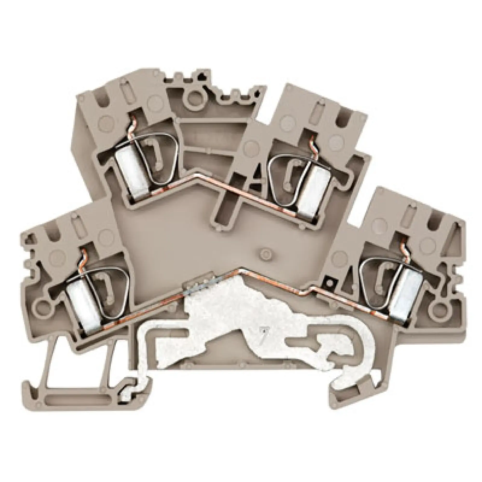 Weidmüller 8671120000 Multi-tier modular terminal, Tension-clamp connection, dark beige, 4 mm², 800 V, 800 V, Number of connections: 4, Number of levels: 2, TS 35, V-0, Wem (img_001) Weidmüller 8671120000 Multi-tier modular terminal, Tension-clamp connection, dark beige, 4 mm², 800 V, 800 V, Number of connections: 4, Number of levels: 2, TS 35, V-0, Wem (img_001)