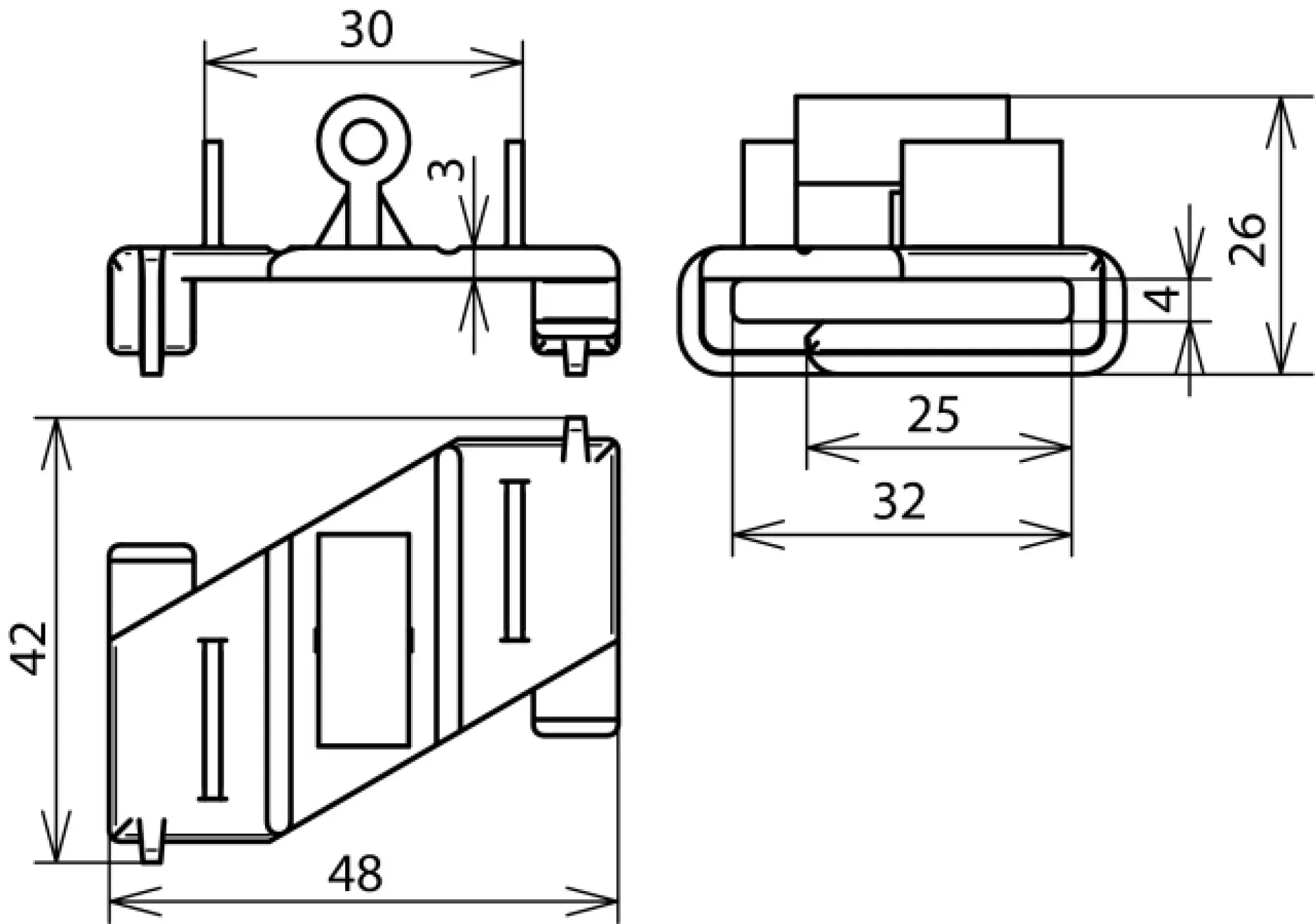 Dehn 253021 Adapter for roof conductor holder FB for Fl 30mm plastic (img_002)