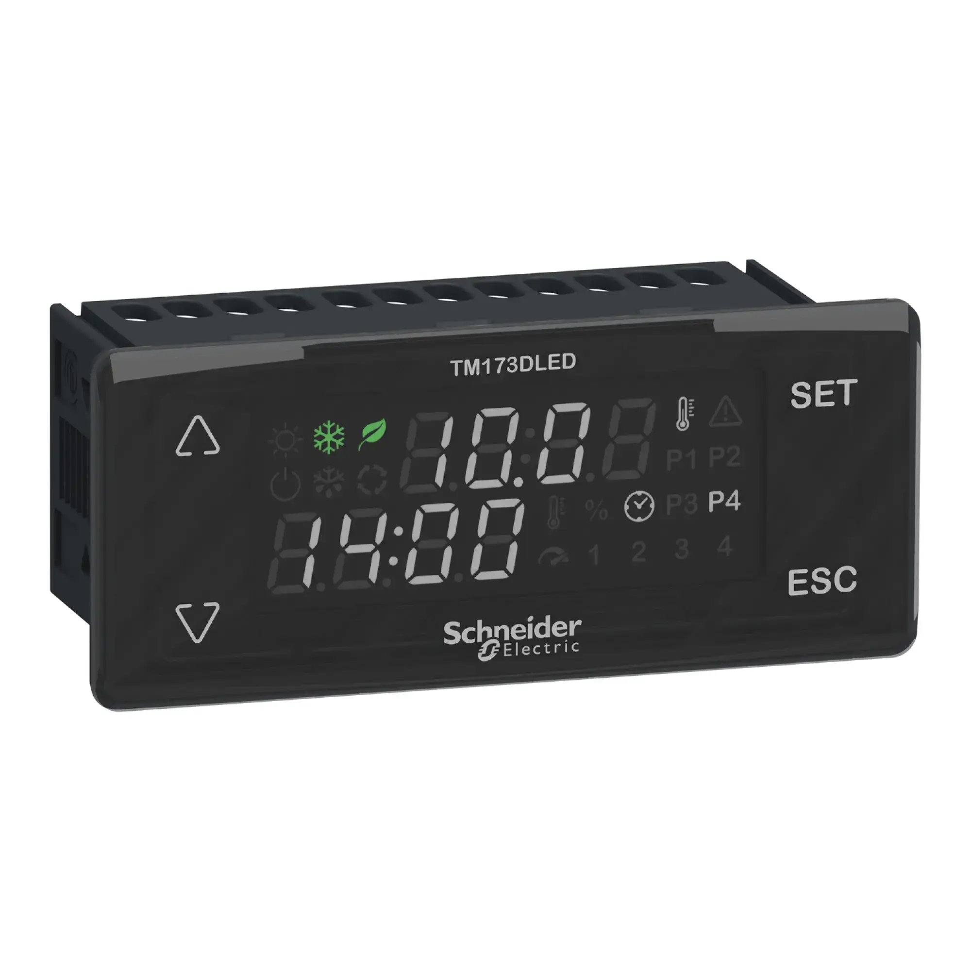 Schneider Electric TM173DLED Remote-Display, Modicon M173, Optimized, Einbaumontage LED, 4-Tasten Tastatur, LAN-Bus-Anschluss Verbindung Controller (img_001)