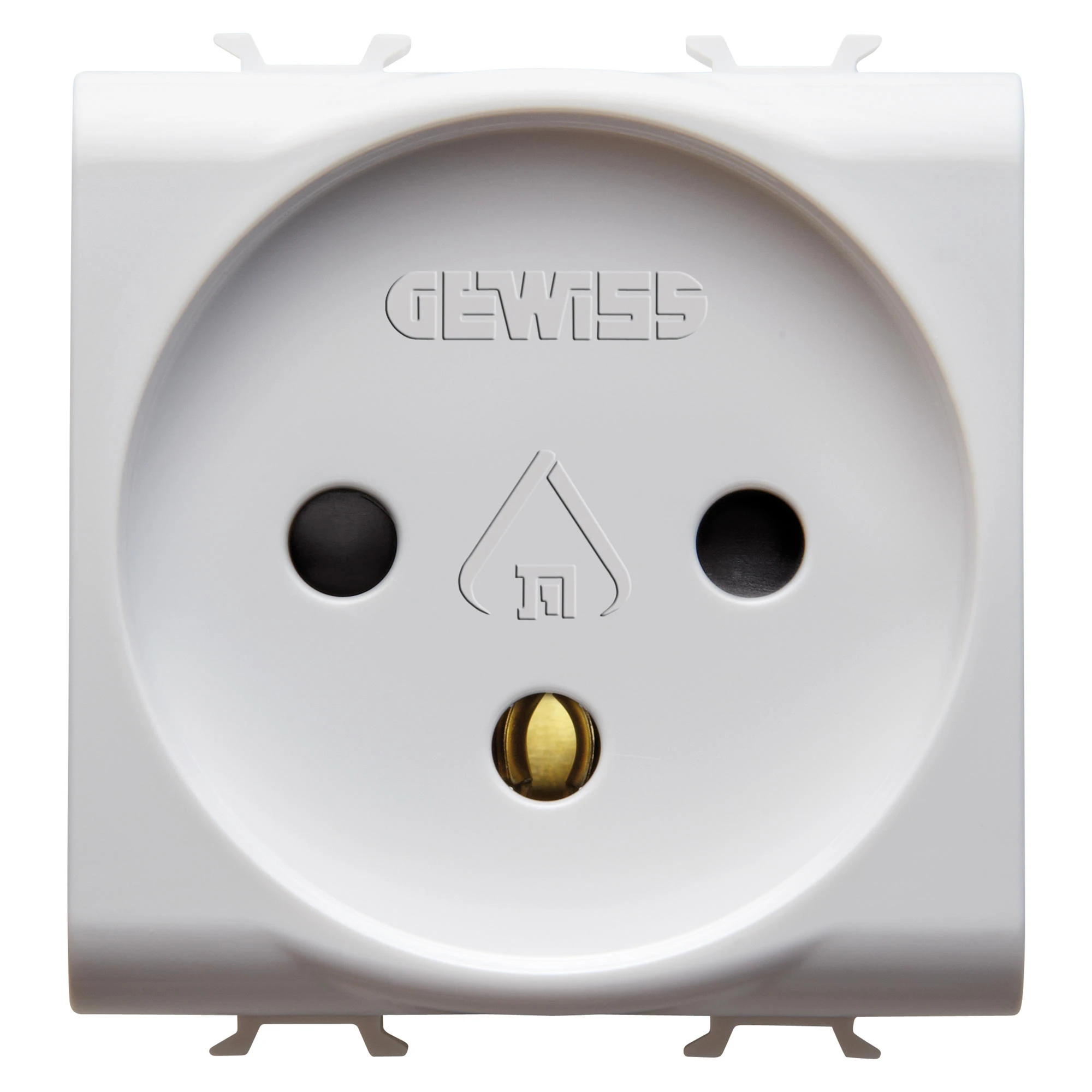 GEWISS GW10281 ISRAELI STANDARD SOCKET-OUTLET 250V ac - 2P+E 16A - 2 MODULES - GLOSSY WHITE - CHORUSMART (img_001)