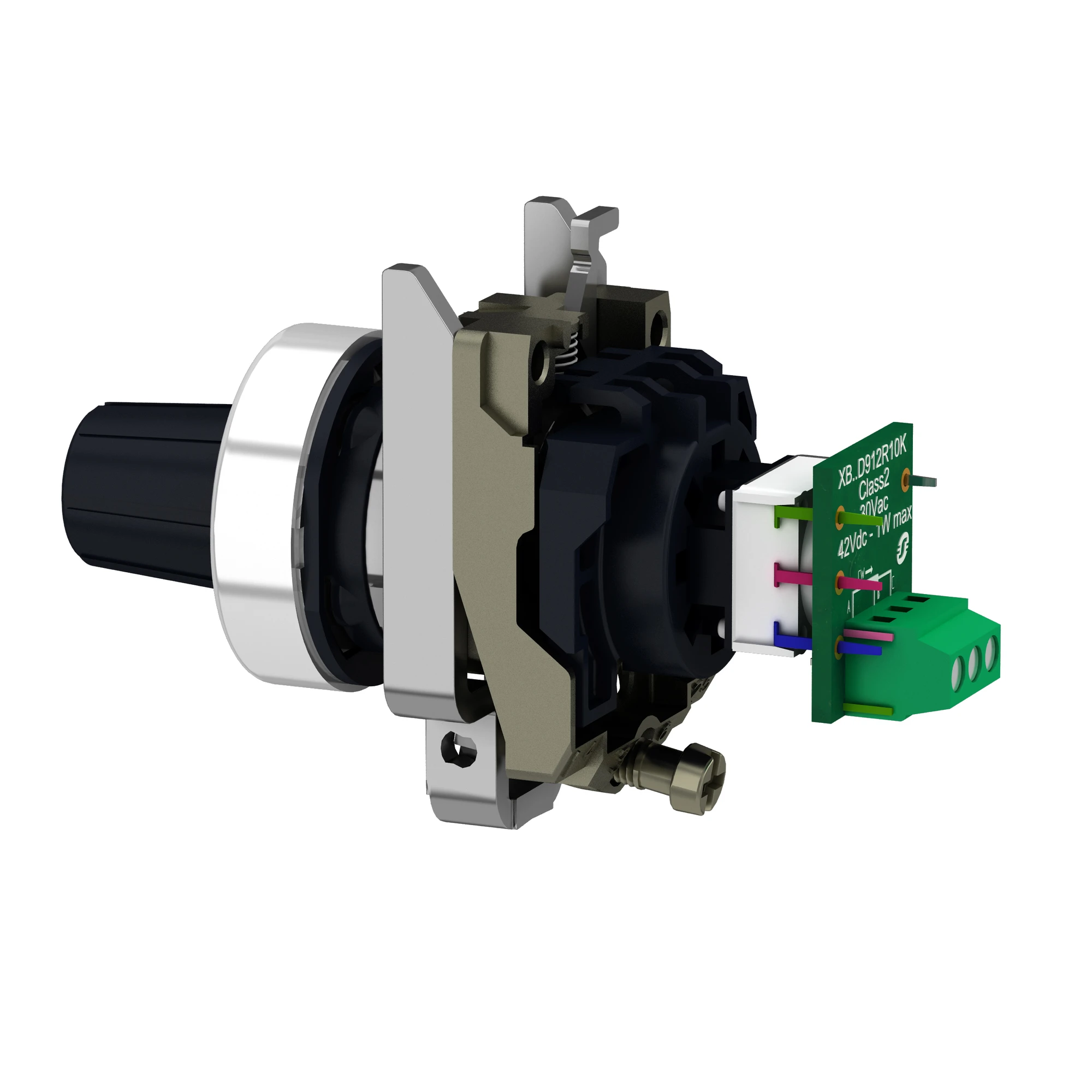 Schneider Electric XB4BD912R47K Potentiometer, Complete Unit, Harmony XB4, Metal, 22mm, Black, Resistance 47K Ohm (img_002)