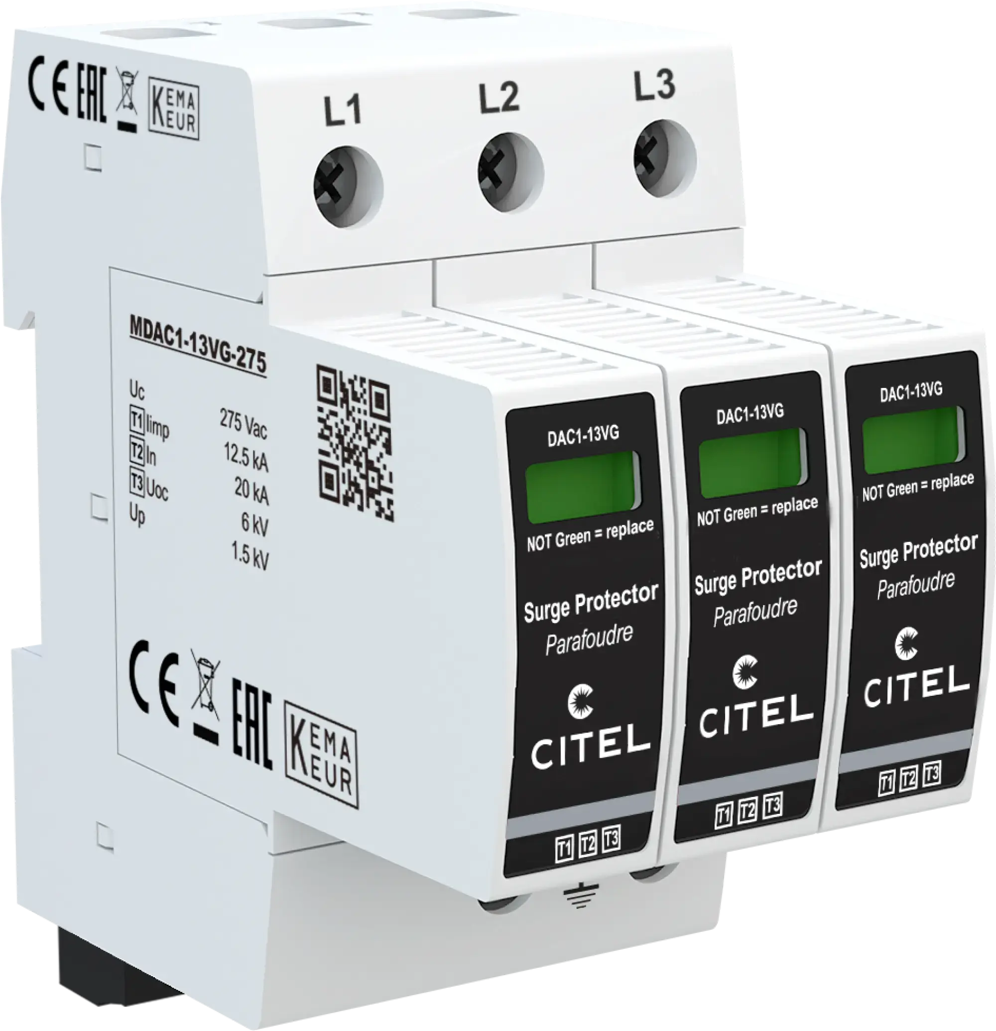 Citel 821730223 Kombi-Ableiter 3-polig Typ 1+2+3 für 230/400 V TNC Netze zum Einsatz in der NSHV (img_001) Citel 821730223 Kombi-Ableiter 3-polig Typ 1+2+3 für 230/400 V TNC Netze zum Einsatz in der NSHV (img_001)