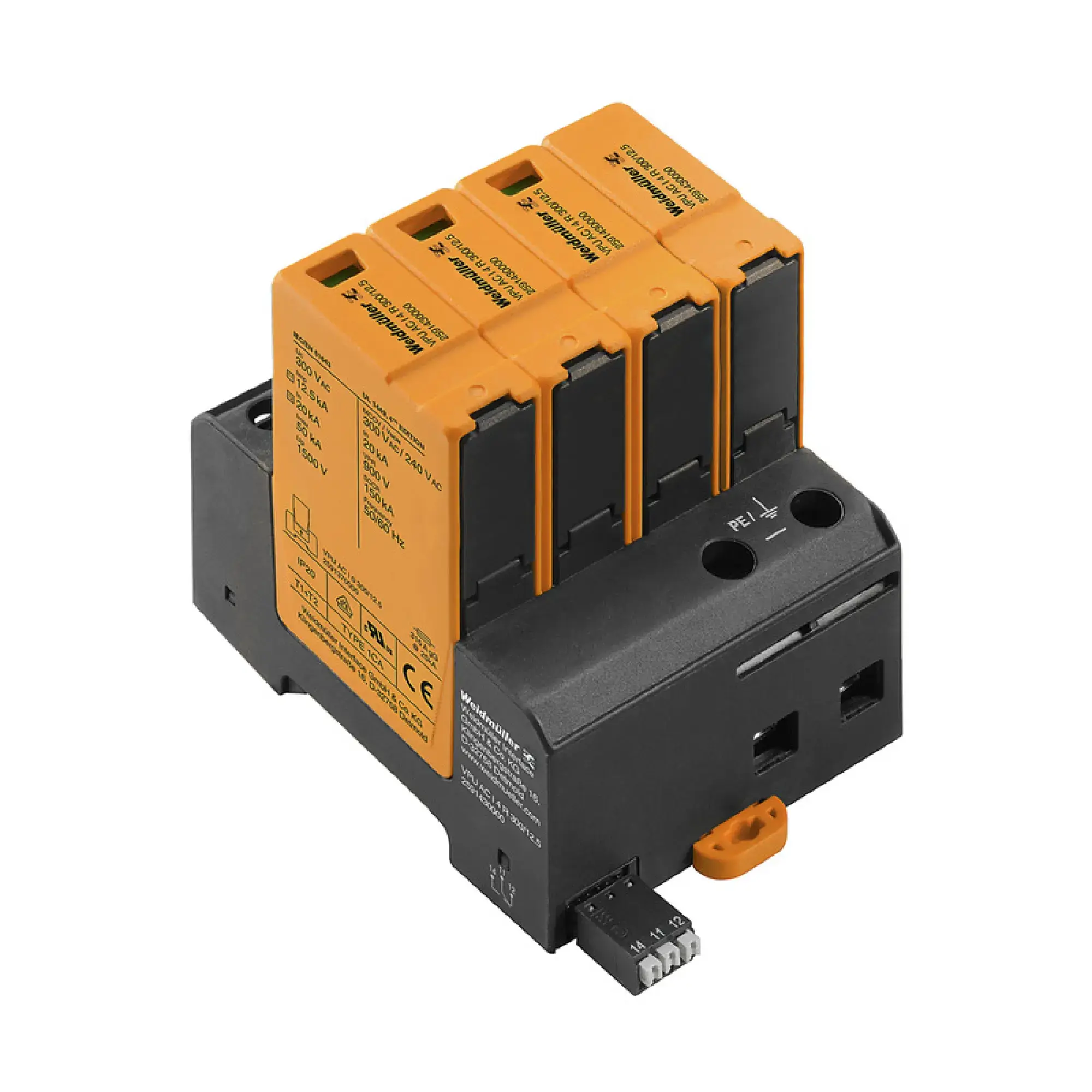 Weidmüller 2845570000 Surge voltage arrester (power supply systems), Surge protection, with remote contact, Type I + II, Low voltage network: TN-C, IT without N, I, II, II (img_001) Weidmüller 2845570000 Surge voltage arrester (power supply systems), Surge protection, with remote contact, Type I + II, Low voltage network: TN-C, IT without N, I, II, II (img_001)