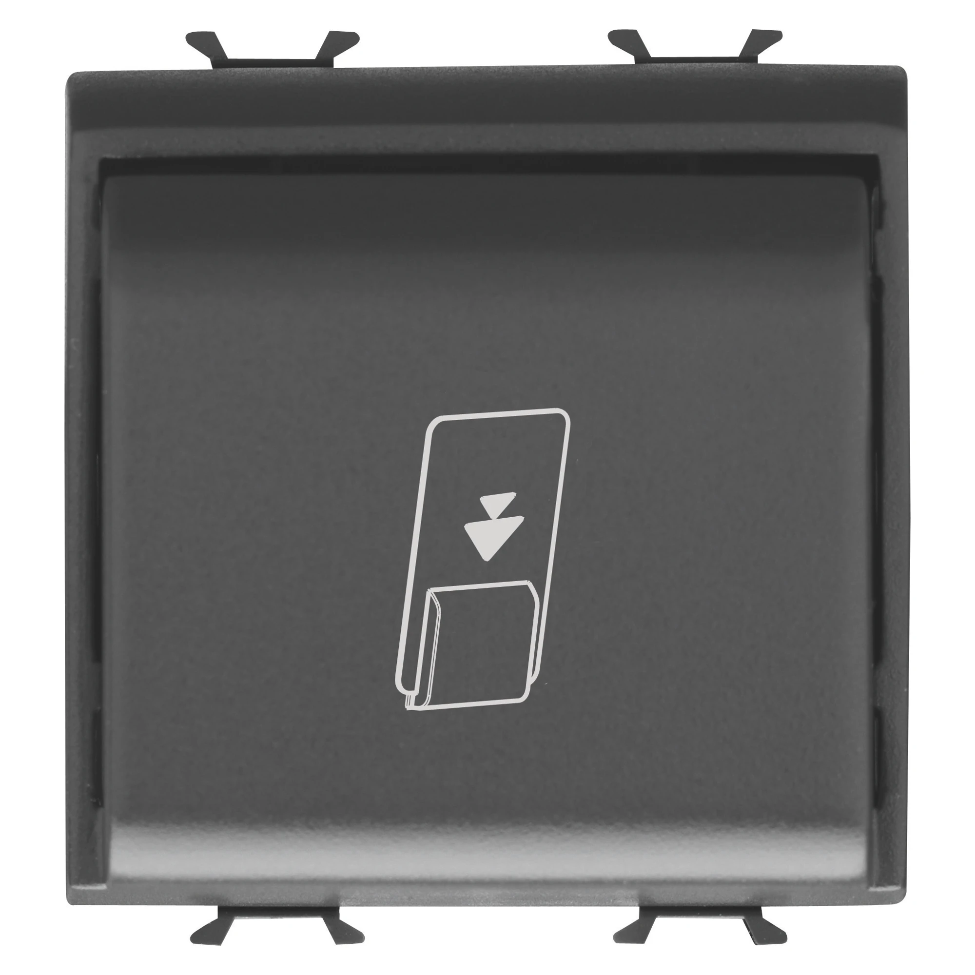 GEWISS GW12039 UNIVERSAL BADGE SWITCH - 1P NA 16AX - ILLUMINABLE - 2 MODULES - SATIN BLACK - CHORUSMART (img_001)