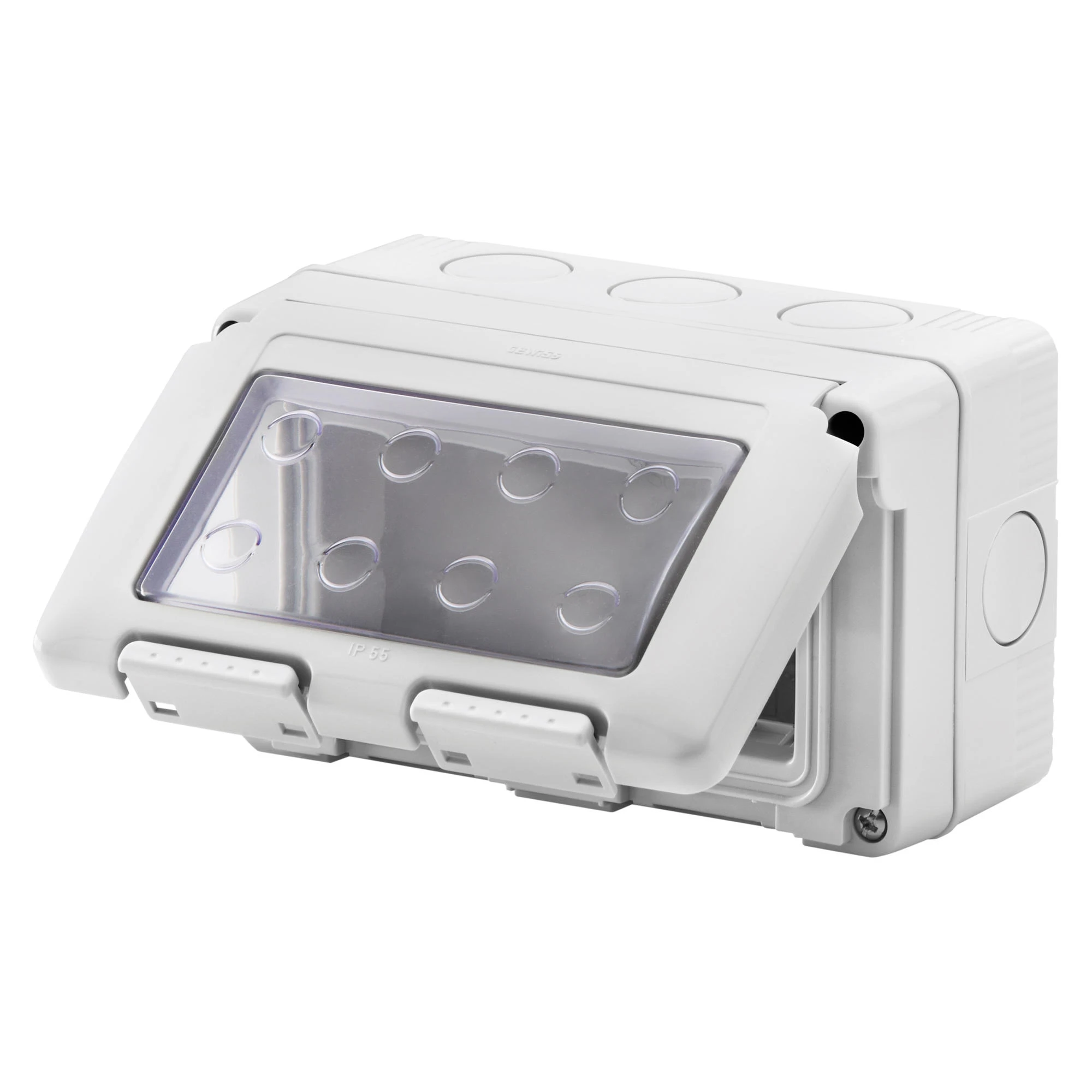 GEWISS GW27044 System AP Gehaeuse mit Halterung 4M IP55 RAL7035 (img_001)