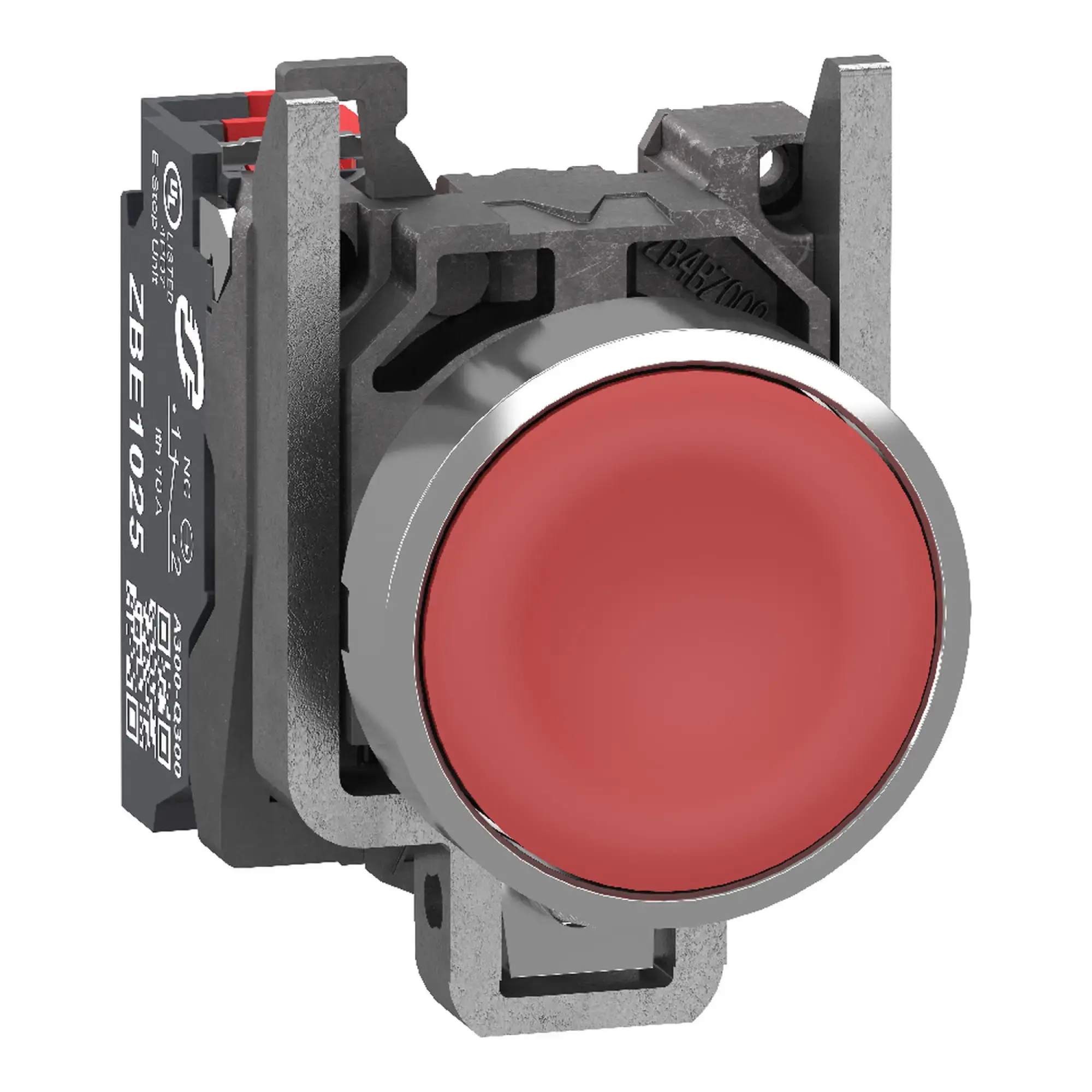 Schneider Electric XB4BA425 Drucktaster, Harmony XB4, Metall, 22mm, rot, unbeschriftet, tastend, 1Ö, Push-In (img_001)