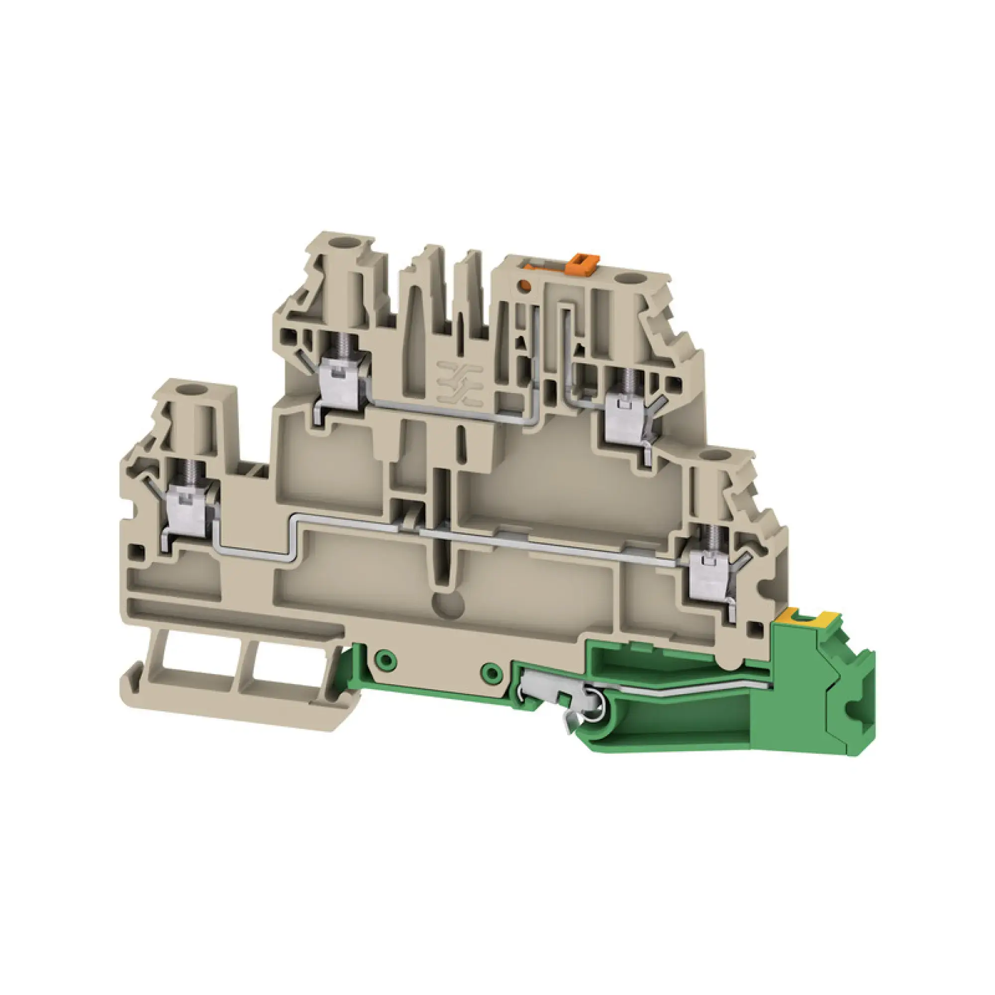 Weidmüller 2893730000 Test-disconnect terminal, Screw connection, dark beige, 4 mm², 28 A, 500 V, Number of connections: 5, Number of levels: 3 (img_001)