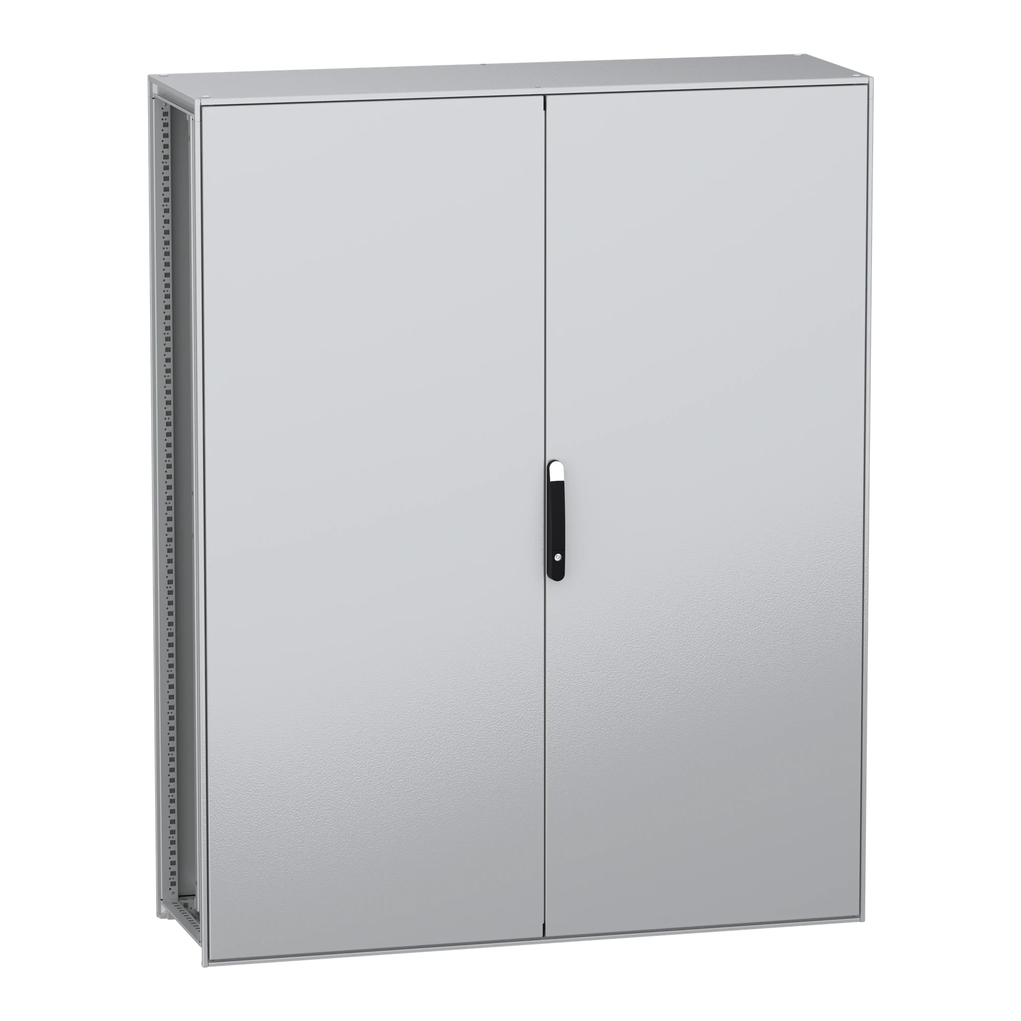 Schneider Electric NSYSFN2016502DP Floor-standing enclosure, PanelSeT SFN, made of decarbonized steel, with mounting plate, assembled, 2000x1600x500mm, 2 doors, IP55 (img_001)